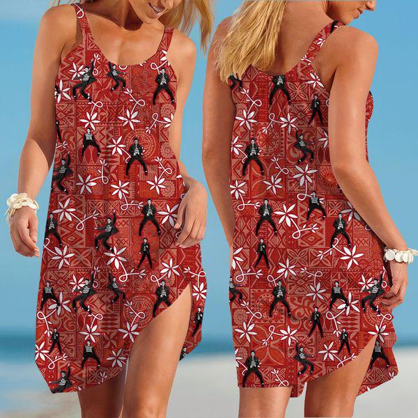 Elvis Presley Dress, Elvis Presley Women Dress, Elvis Presley Summer Dress, Elvis Presley Merch, King Of Rock Beach Dress, Gift For Her