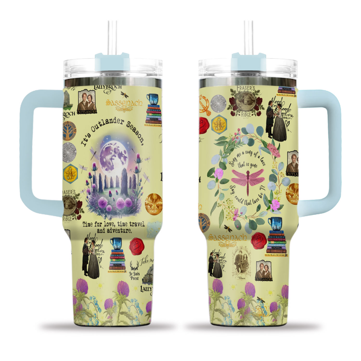 Outlander Tumbler 40oz, It's Outlander Season Tumbler Cup, Sassenach Stainless Tumbler, Fans Gift