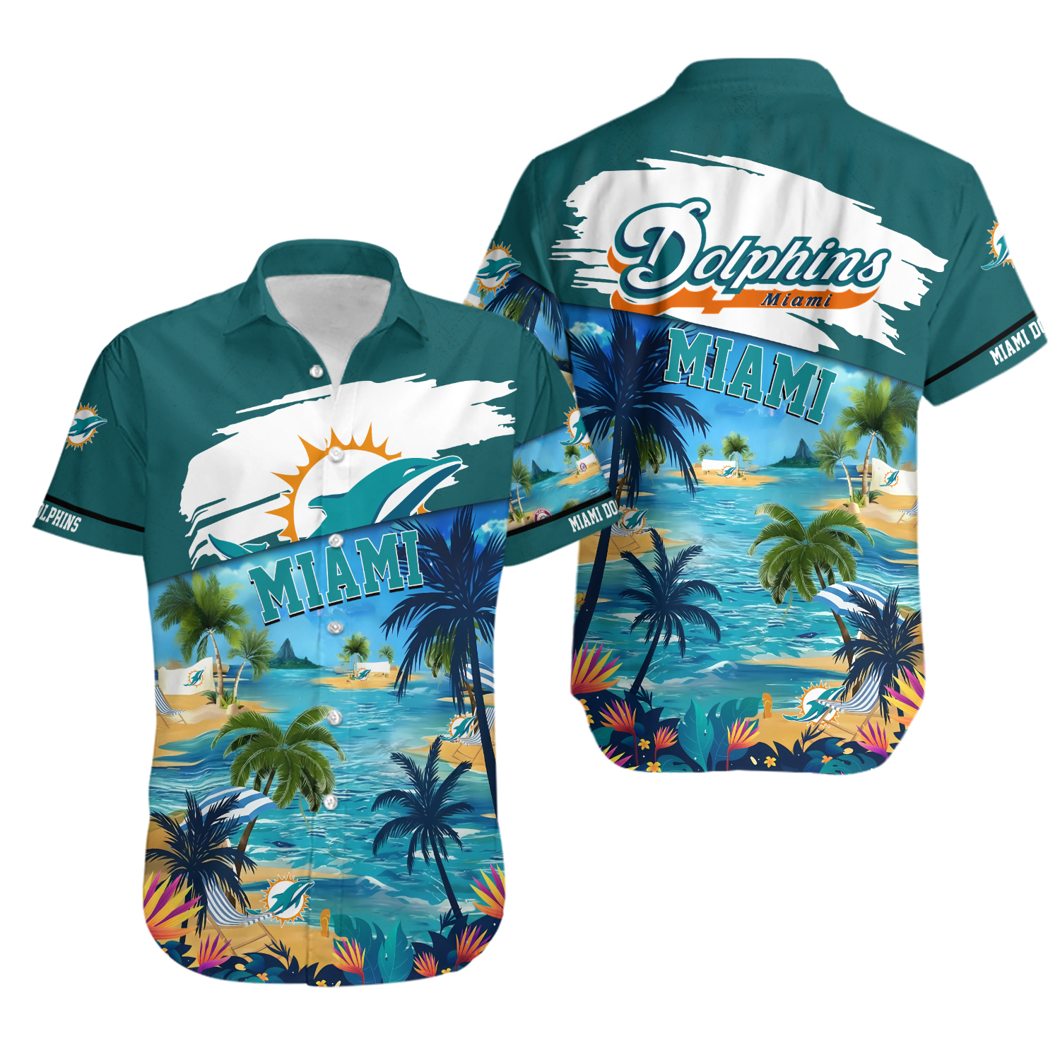 Miami Dolphins Palm Tree Hot Summer Hawaiian Shirt Gifts Sport Fans