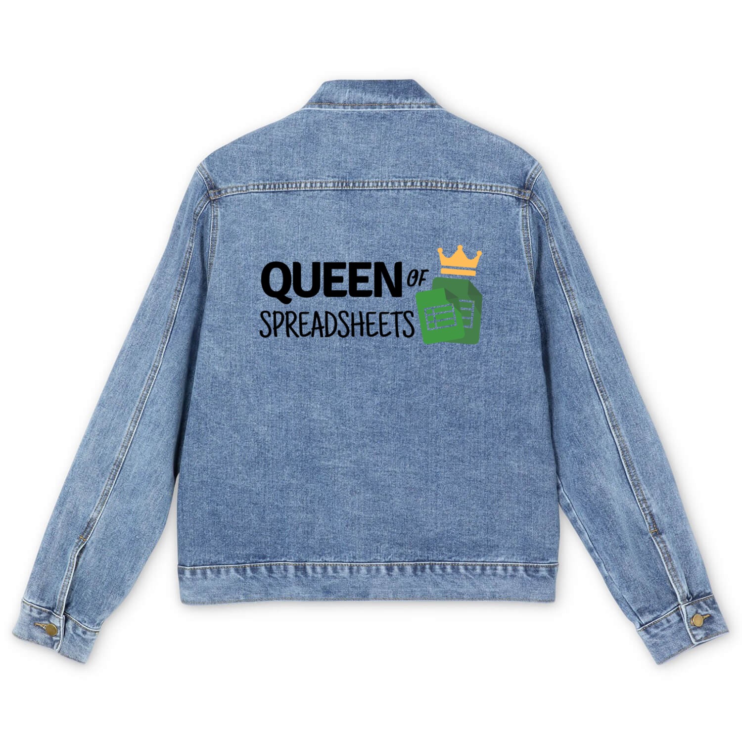 Queen of Spreadsheets - Excel, Accounting, Sheets Men's Denim Jackets