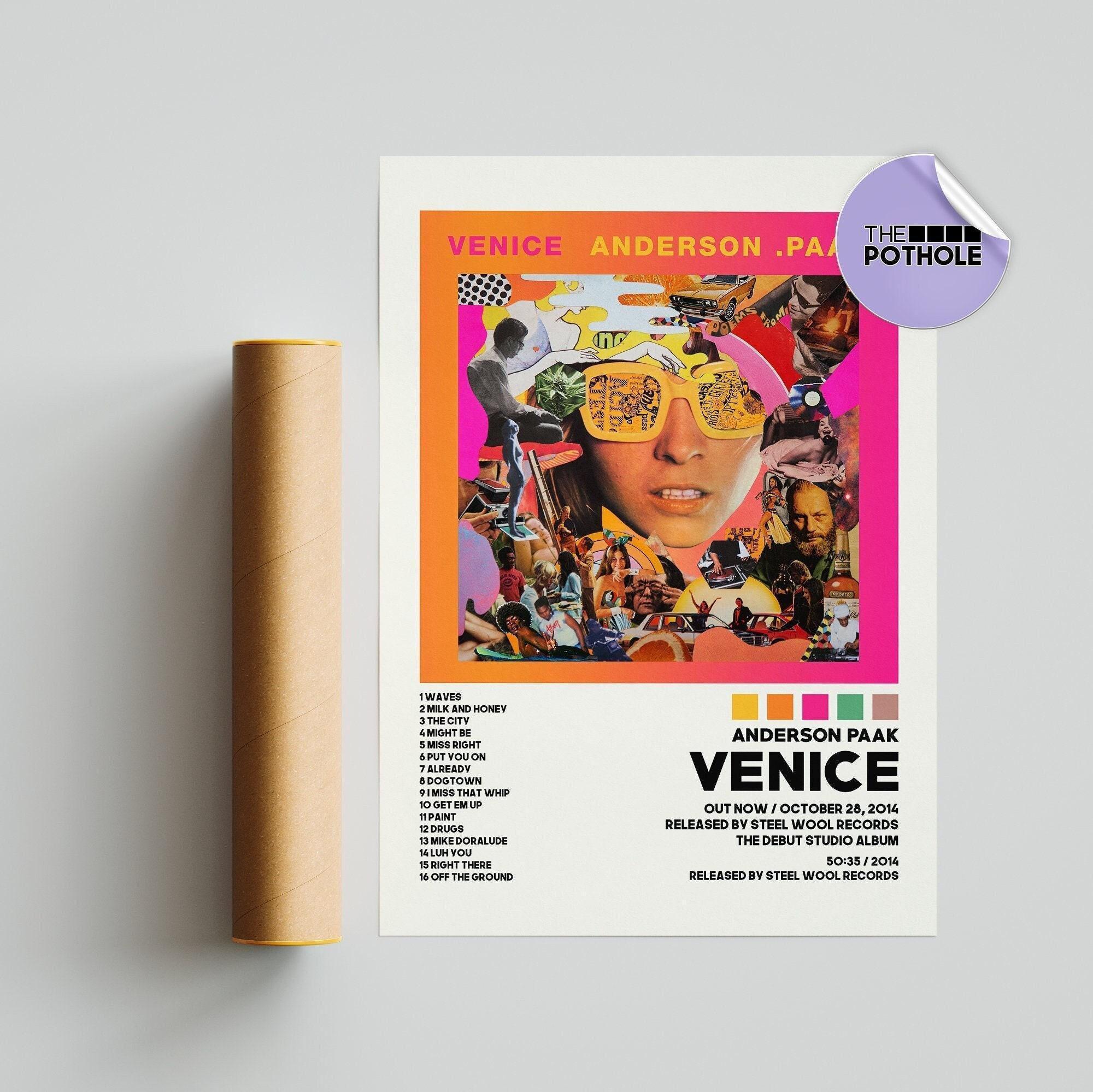 Anderson .Paak Posters / Venice Poster / Album Tracklist Poster, Album Cover Poster Print Wall Art, Custom Poster, Anderson .Paak Venice