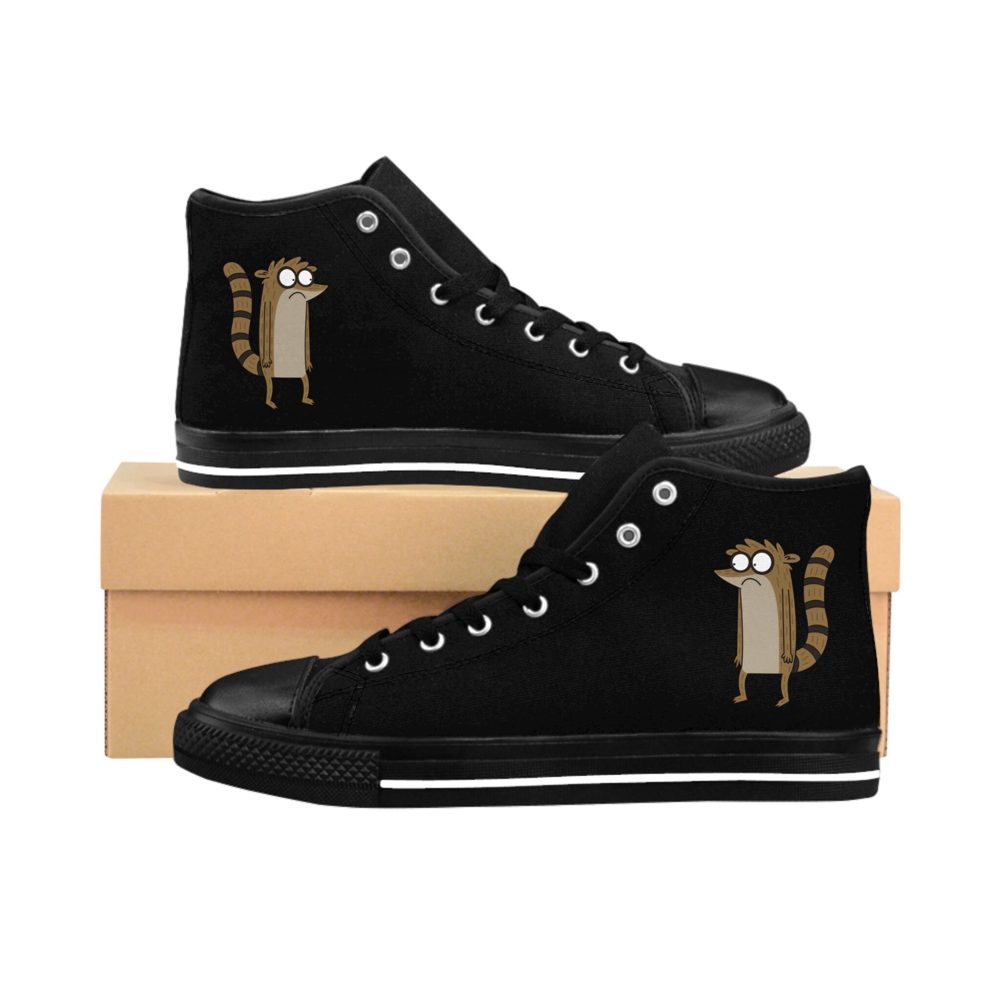 Rigby Custom High Top Canvas Shoes | Regular Show Converse Style Sneakers for Men & Women