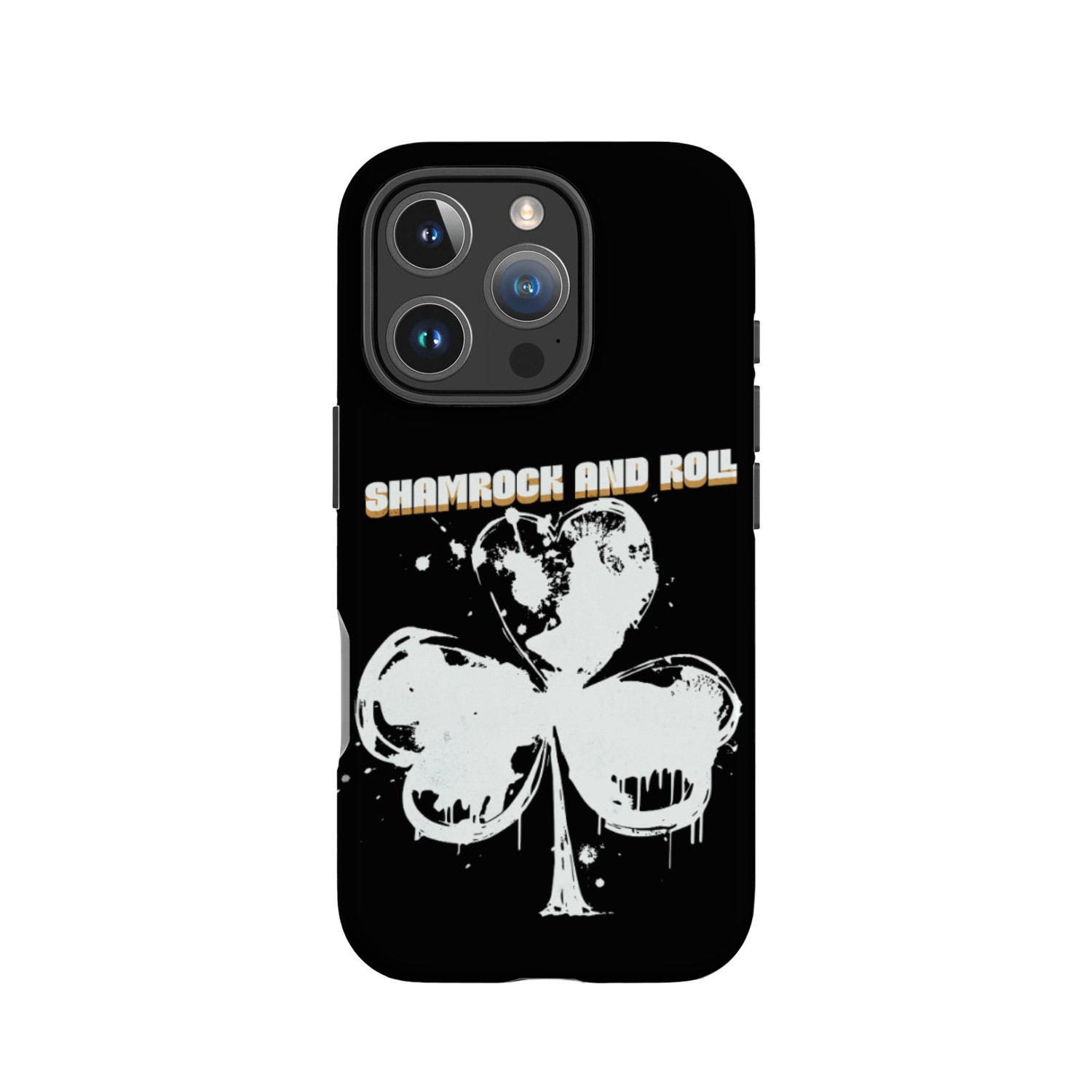 Shamrock and Roll Large Clover Design and Text IPhone Cases