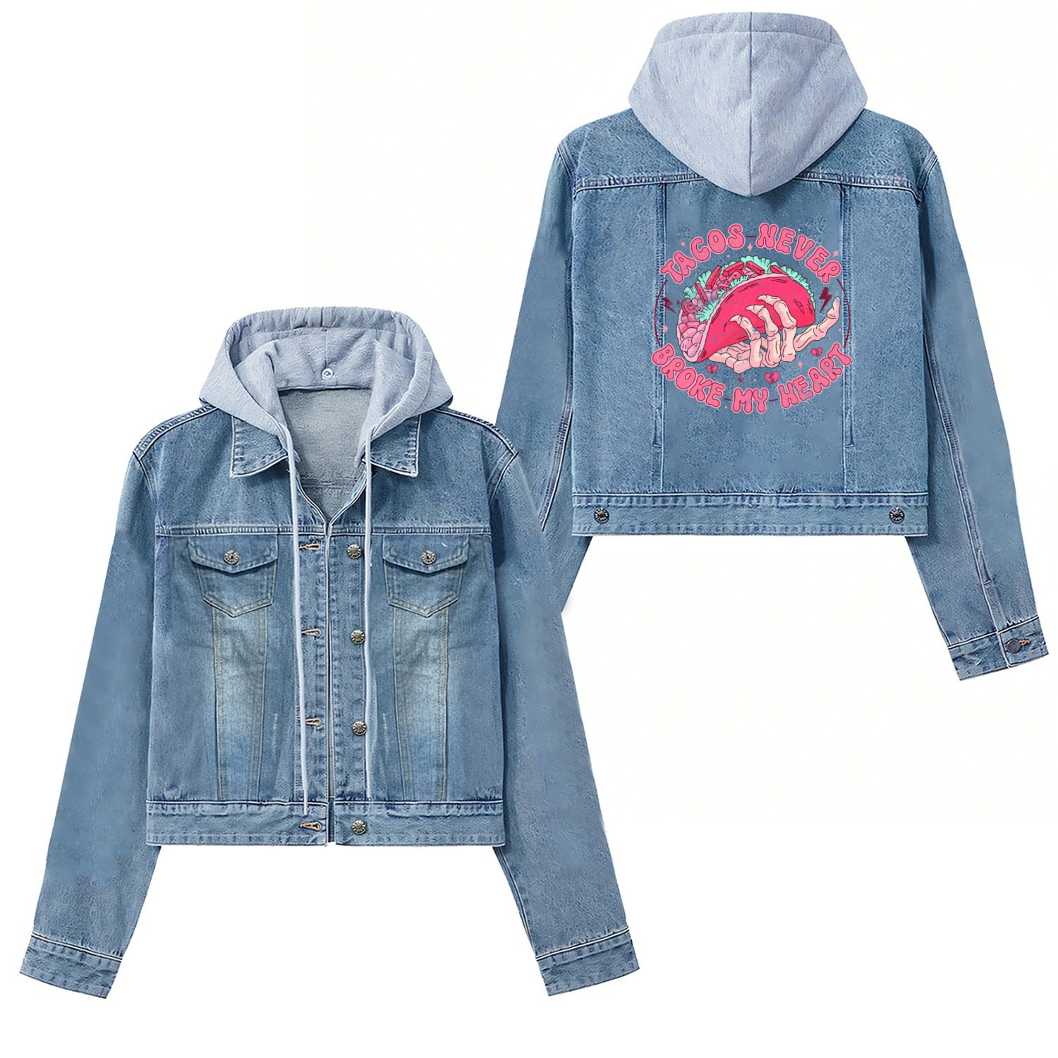 Taco Anti-valentine, Tacos Are My Valentines Day Women's Denim Jackets