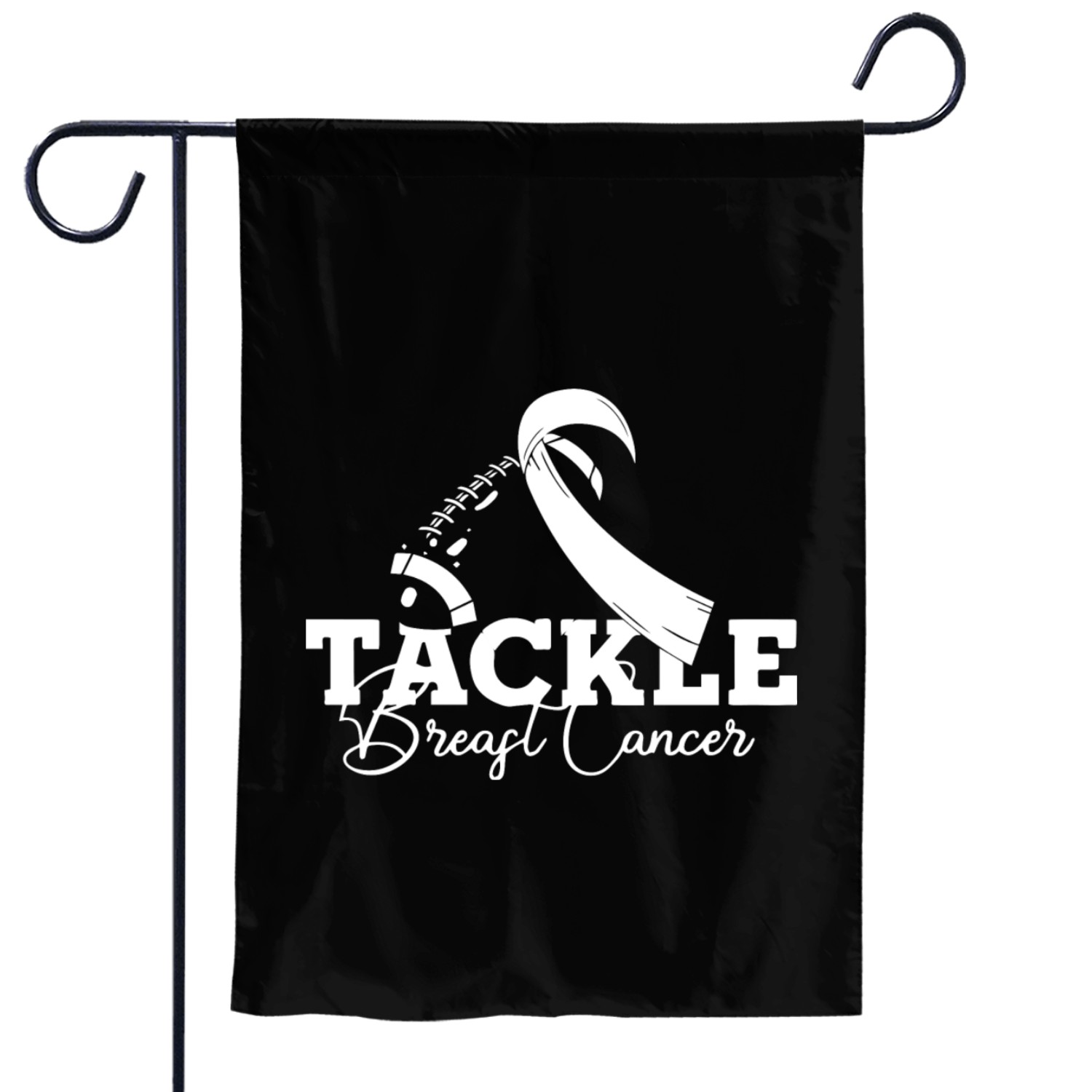 Tackle Breast Cancer Awareness Pink Ribbon Garden Flags
