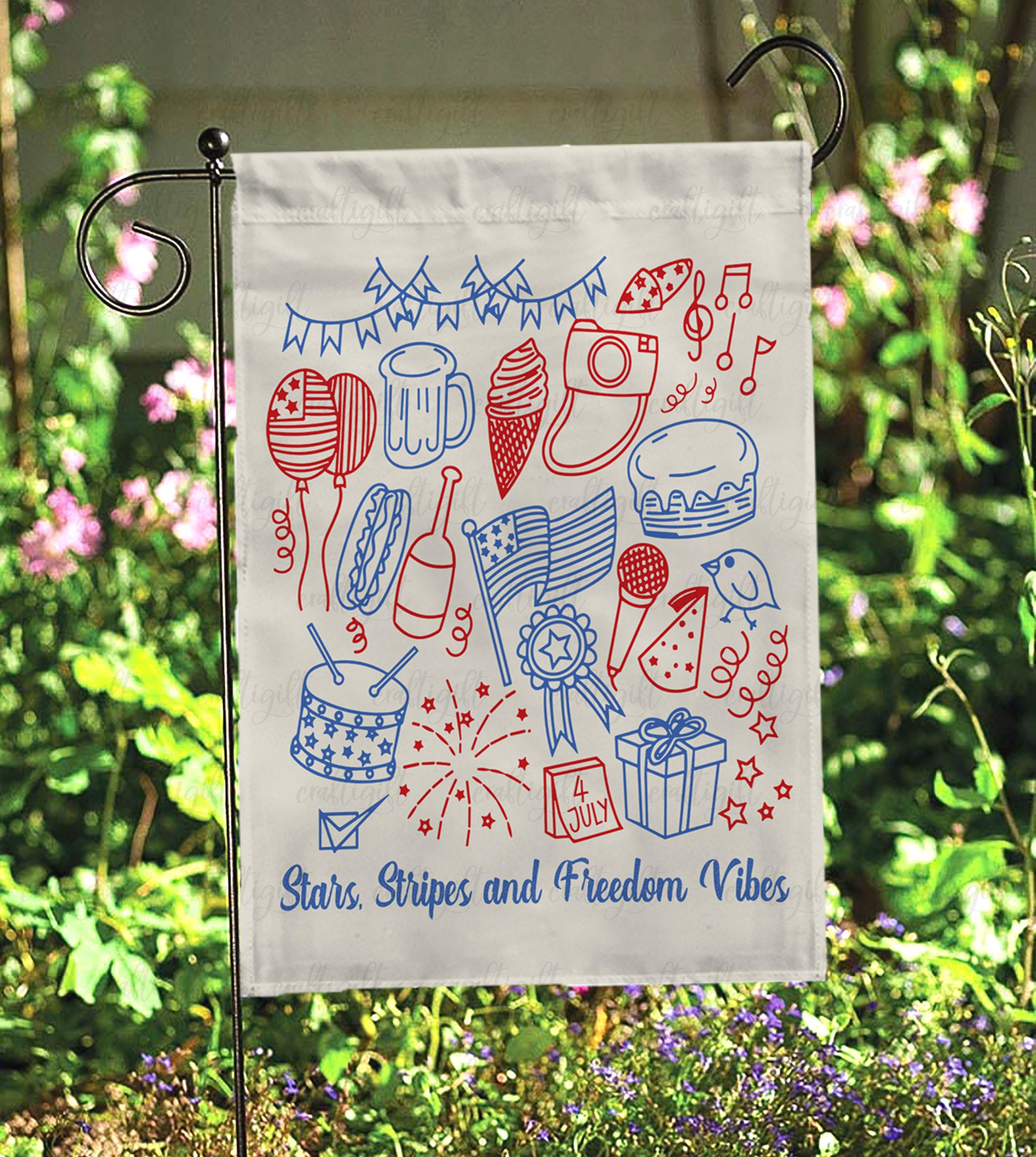 Stars Stripes And Freedom Vibes Flag, Feral But Free Patriotic Flag, Flower Usa 4Th Of July Decor Flag, America Land Of The Free Flag