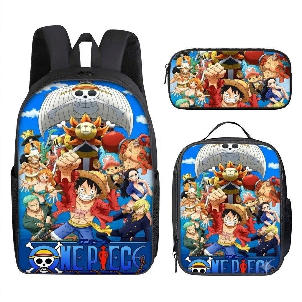 Anime Set, Lunch Bag, Pencil Case, Backpack Gift Kids One-Peace