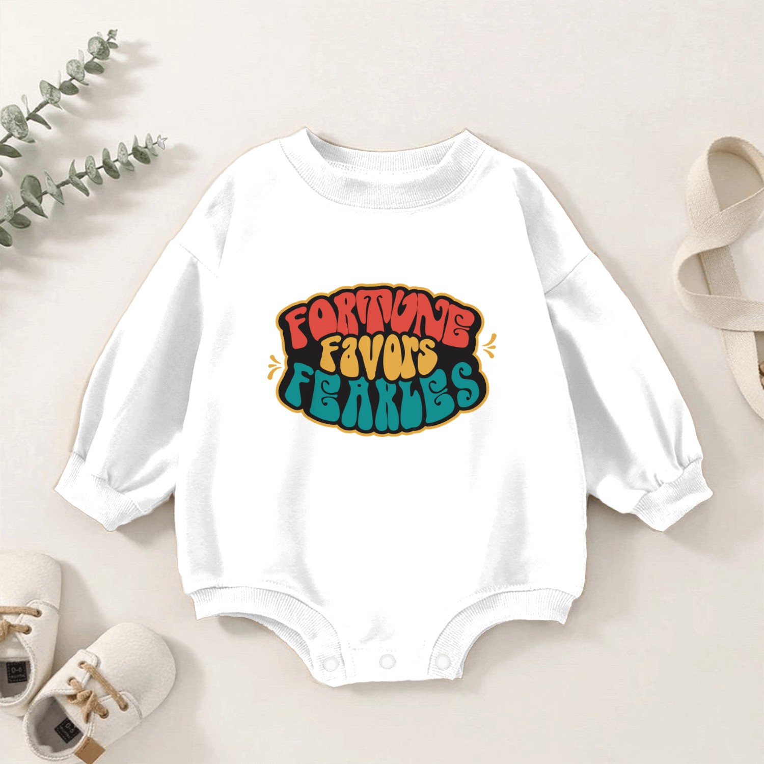 Fortune Favor Fearless Baby Romper Sweatshirts