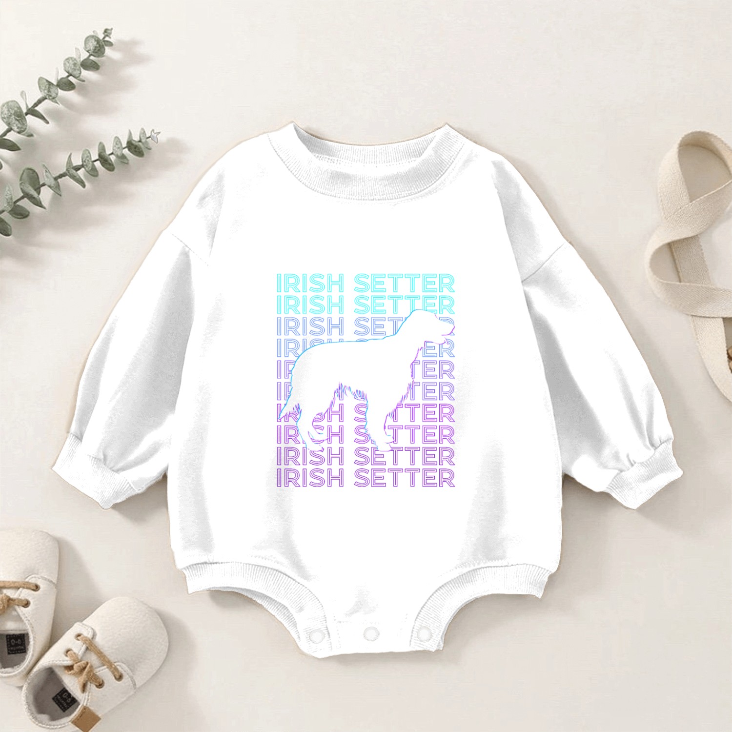 Irish Setter Dog Retro Baby Romper Sweatshirts