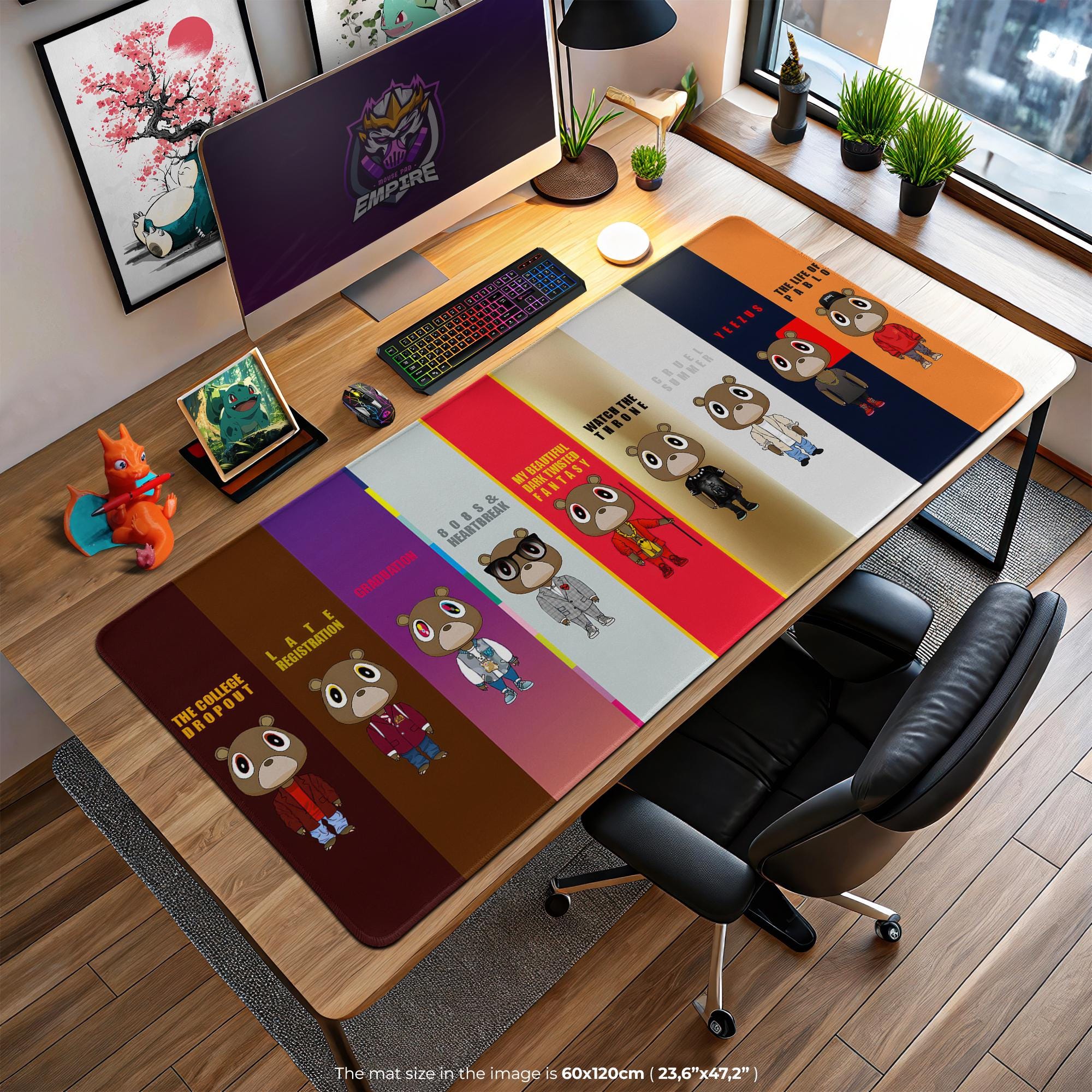 Kanye Bear Mouse Pad - Album Cover Desk Mat, Gaming Mat, Music Fan Gift, Desk Setup Decor