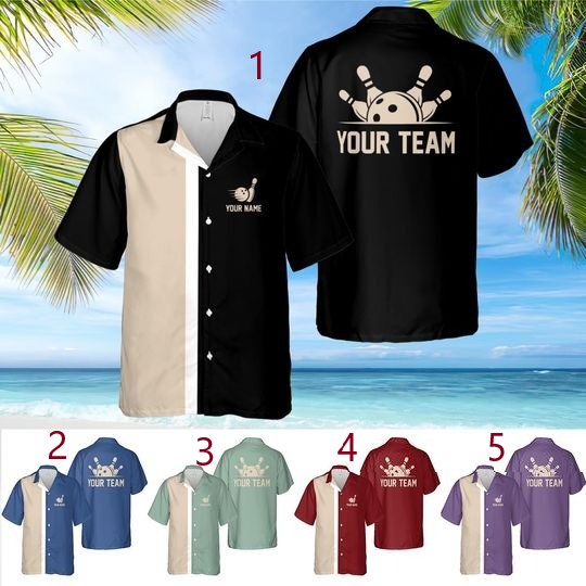 Personalized Bowling Hawaiian Shirt, Custom Bowling Shirt, Bowling Team Gift, Bowling Lover Gift, Bowling Team Shirt, Bowling Hawaiian Shirt