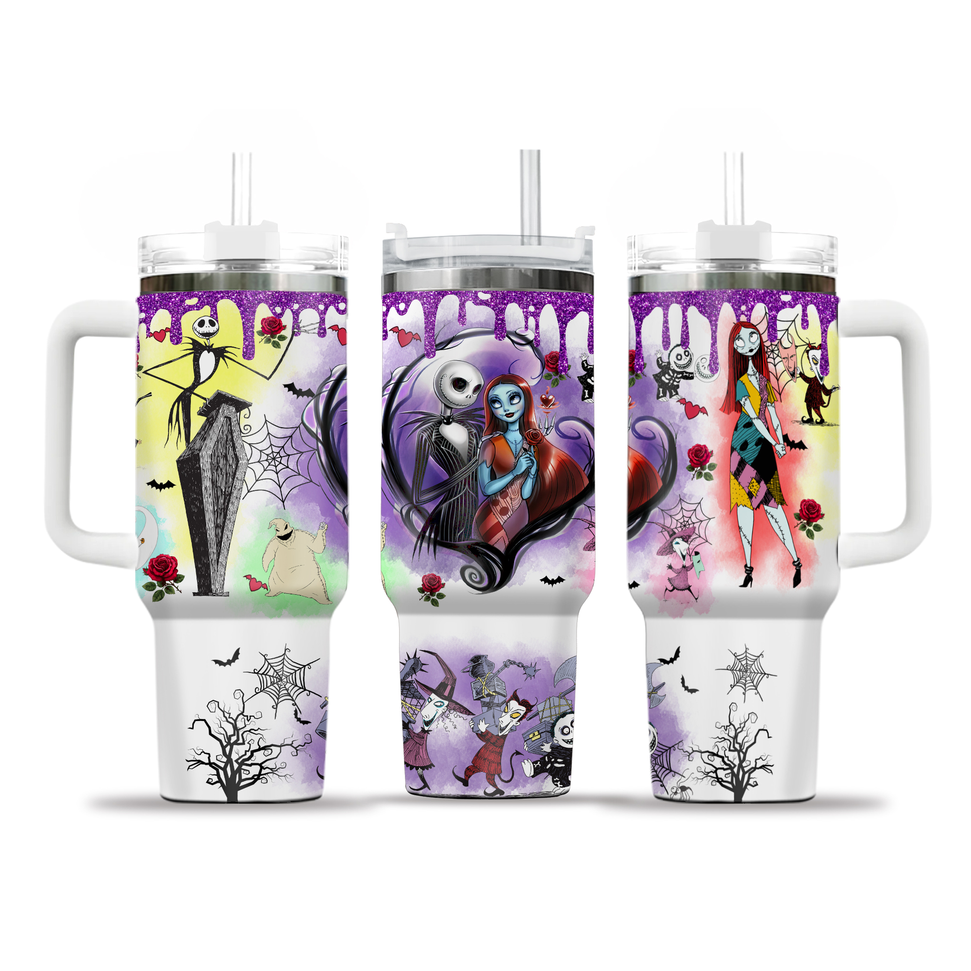 Halloween Nightmare Movie 40 oz Quencher Tumbler, Horror Halloween 40oz Tumbler