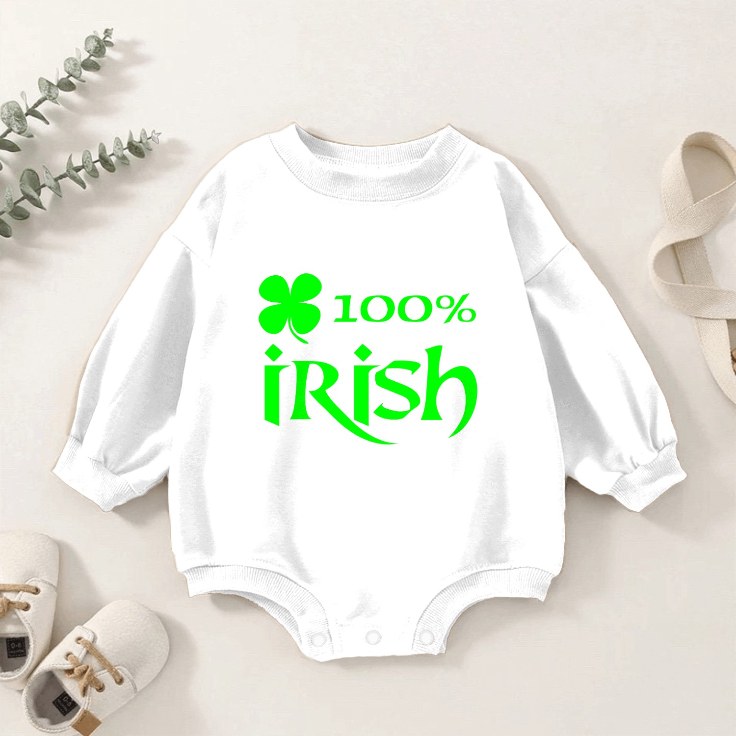 100 percent irish Baby Romper Sweatshirts