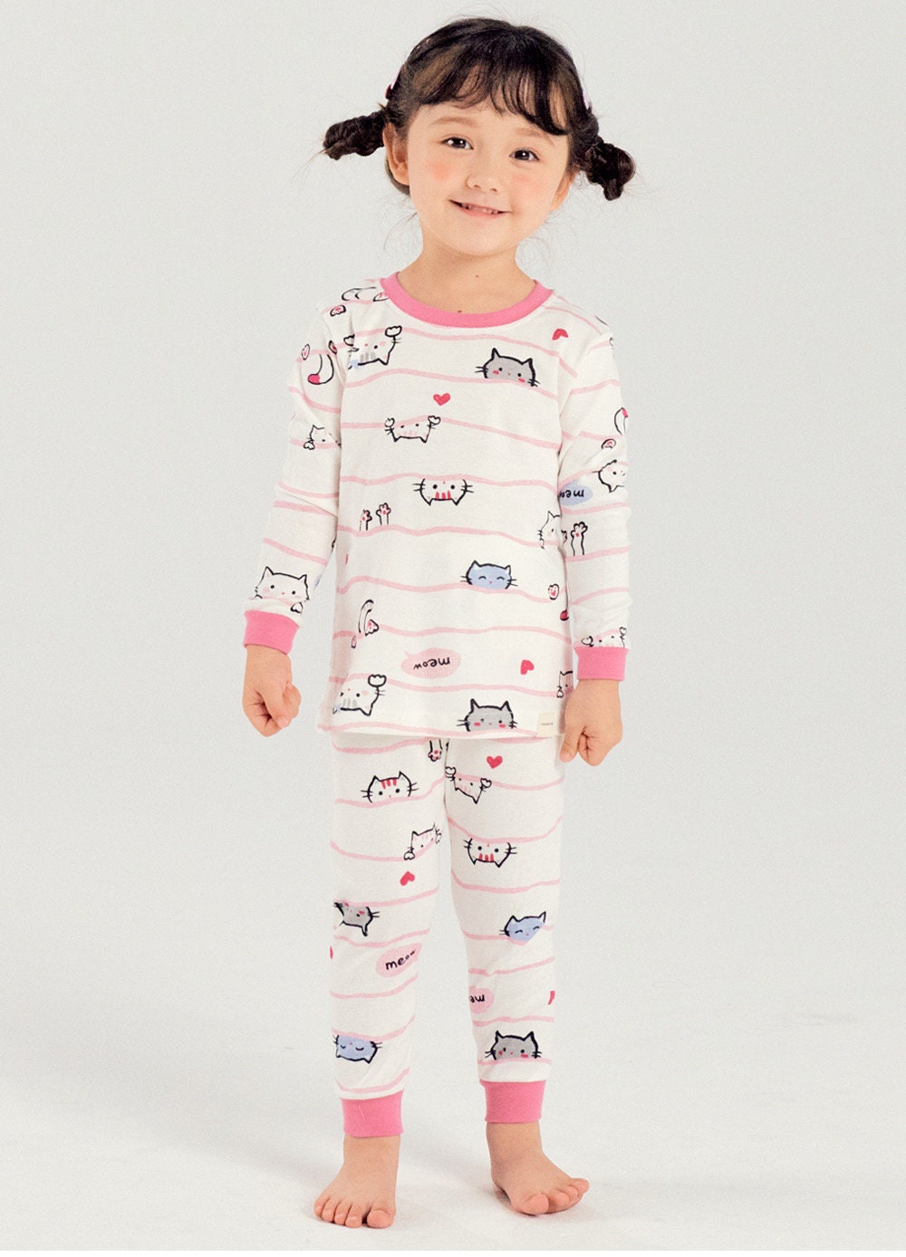 Girls mini kitty cat princess pajamas, Snow fairy princess, kids pajama set, Korean pajamas
