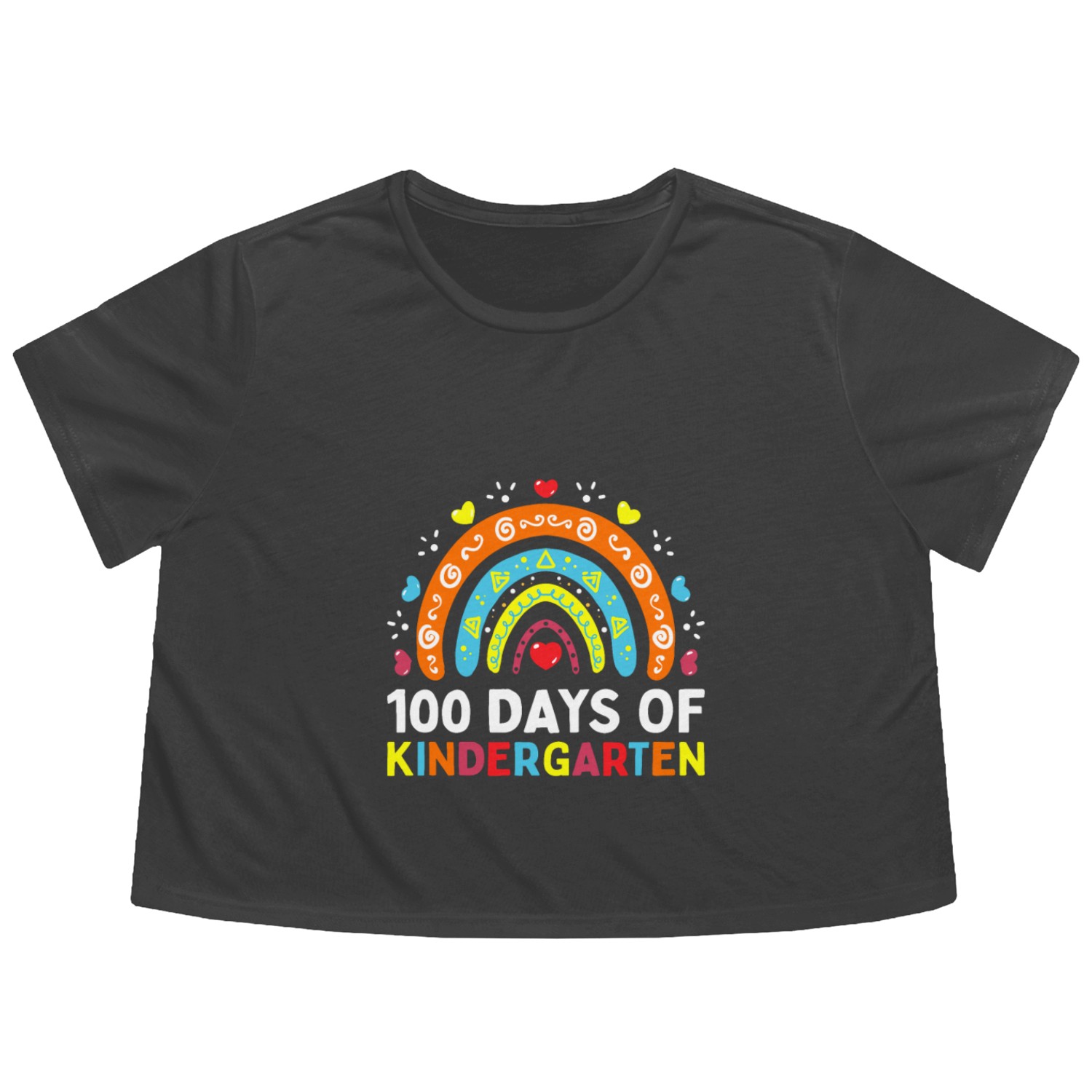 100 Days of Kindergarten School Teacher or Flowy Cropped Tees