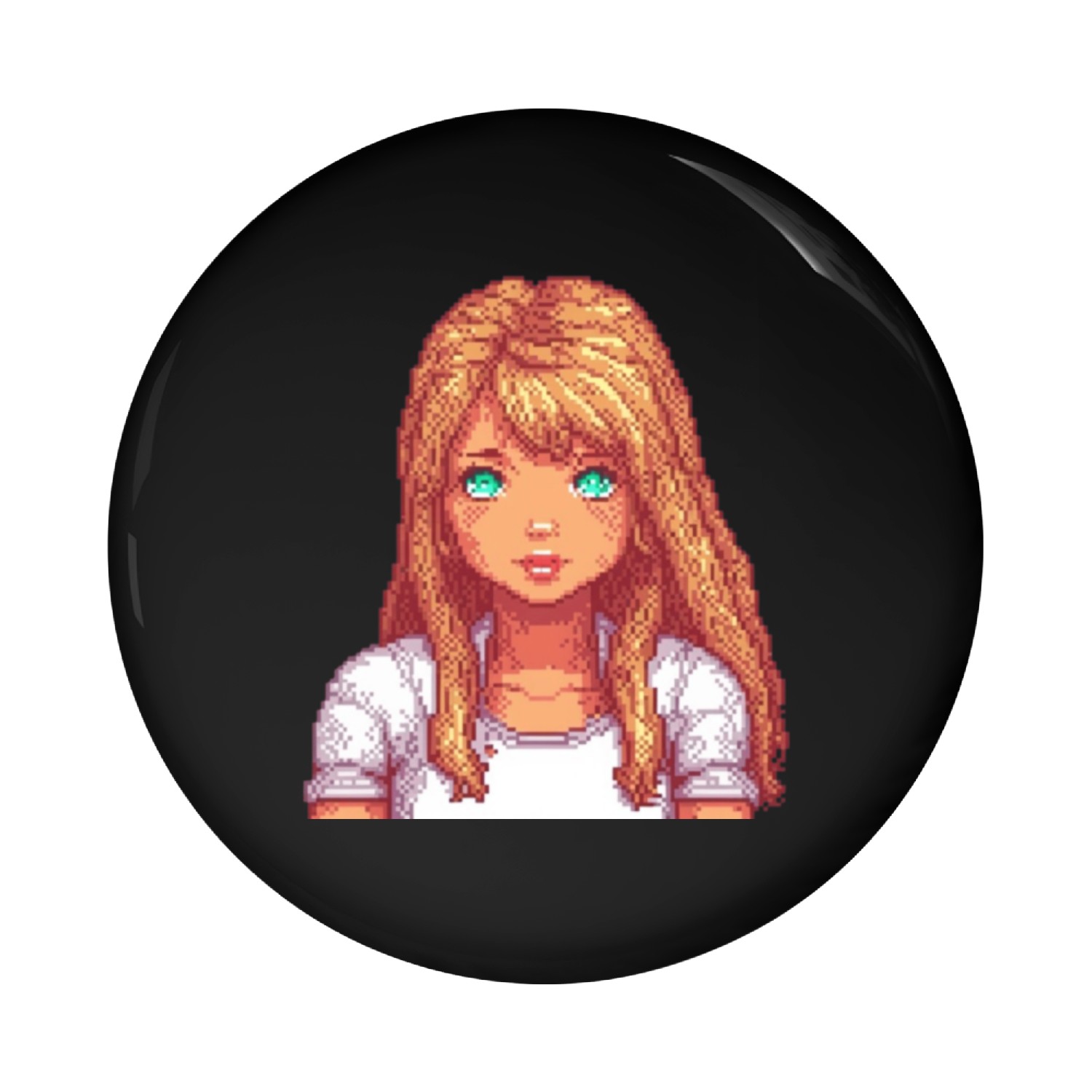 Emerald Glance: Pixel Charm Pin Buttons