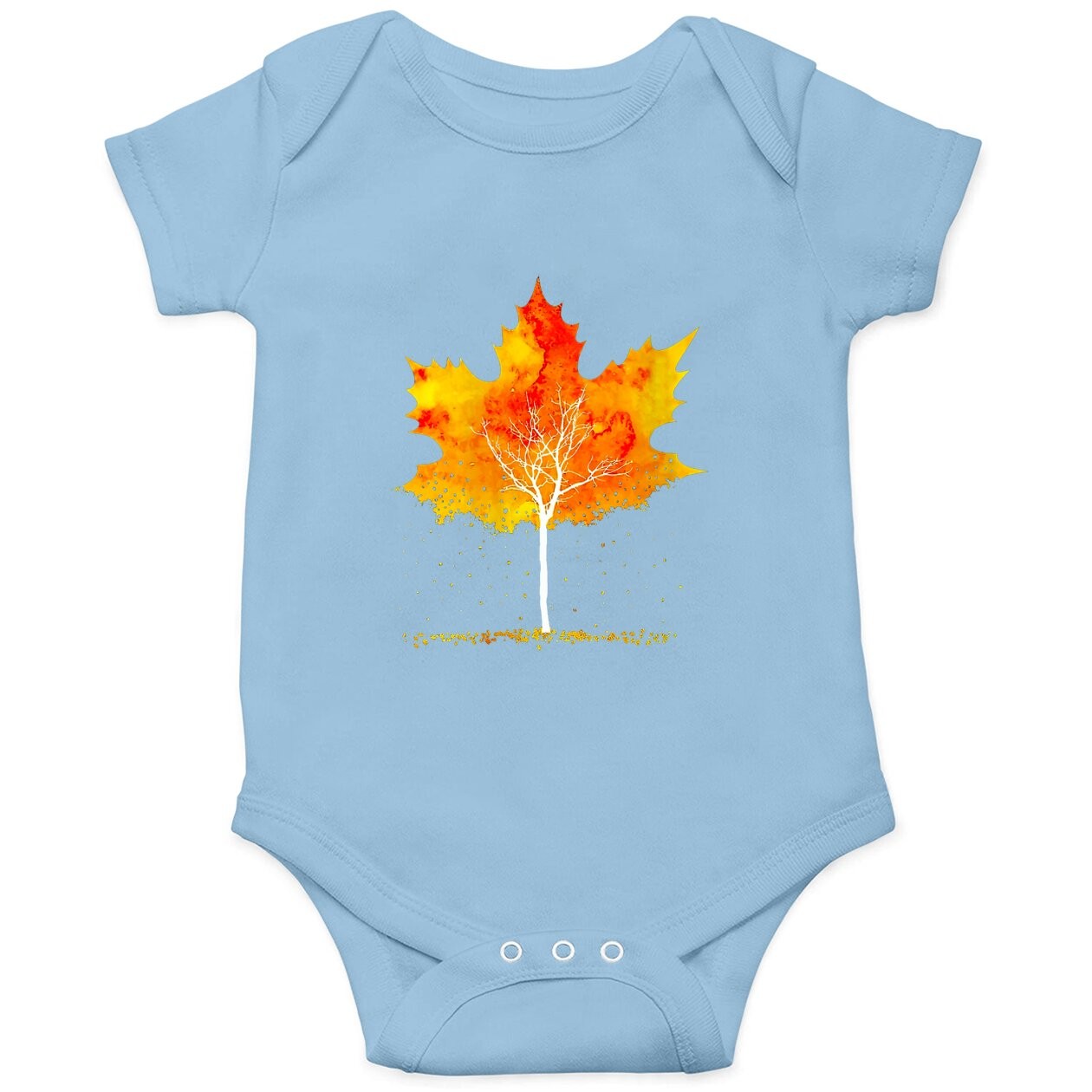 Maple Leaf Autumn Tree Orange Fall Leaves Season Baby Bodysuit