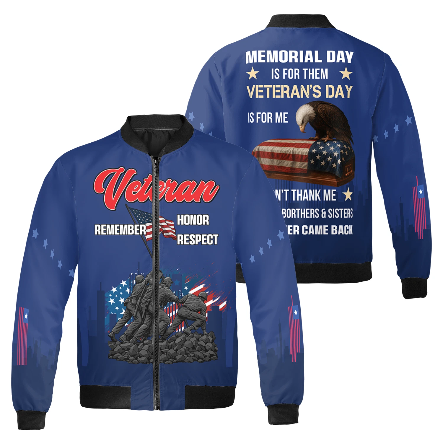 Memorial Day Is For Them Veteran's Day Is For Me U.S Veteran Gift Bomber Jacket