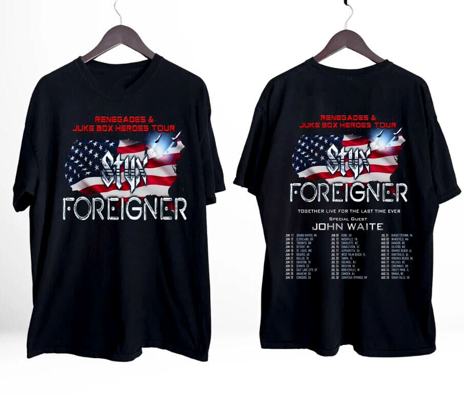 Foreigner and Styxs Tour 2024 T-Shirt, Gift For Fan