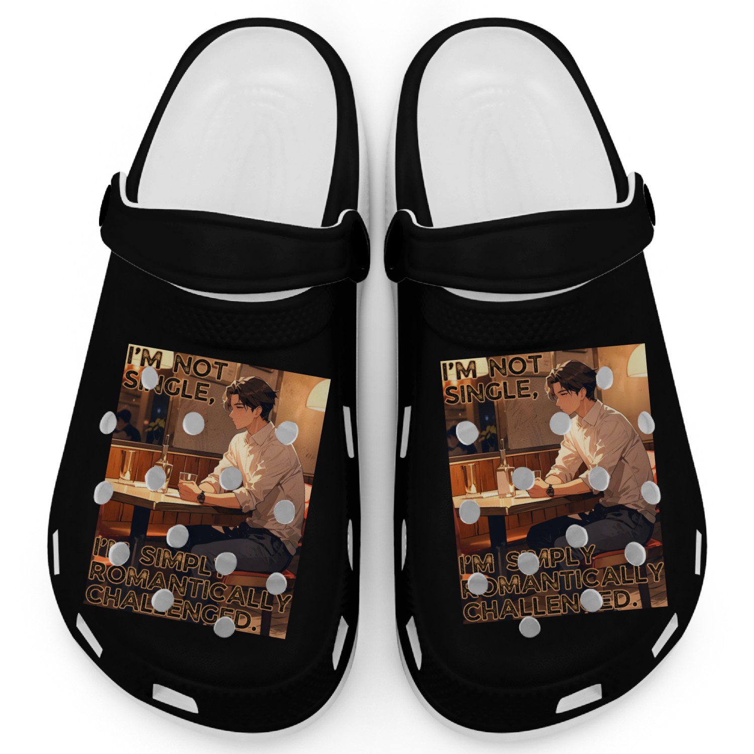 Not Single Romantically Challenged Valentines Clogs