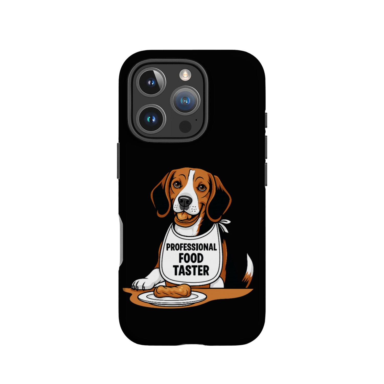 Dog with Food Taster Bib Illustration IPhone Cases