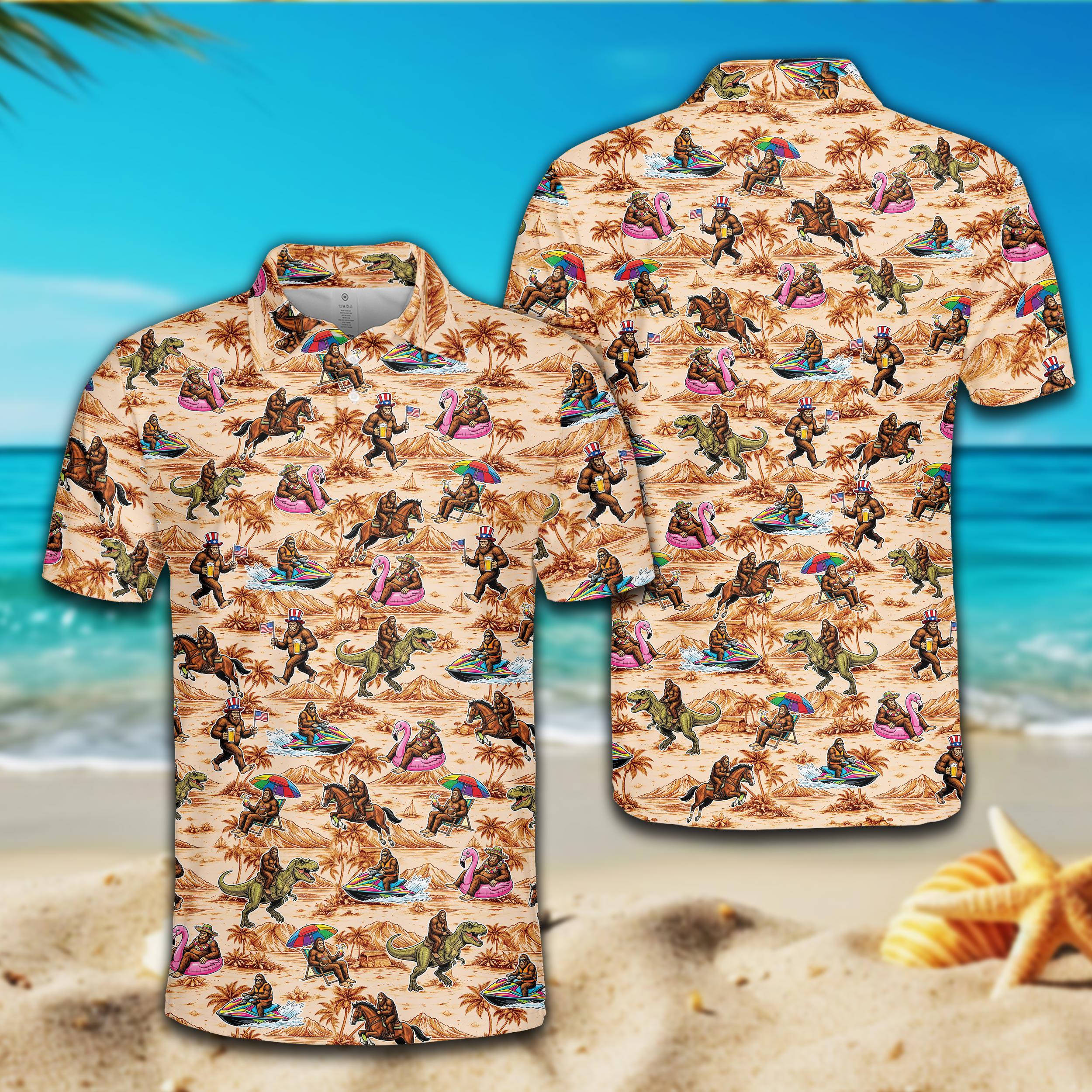 Women's Polo Shirts - Tropical Flamingo Designs