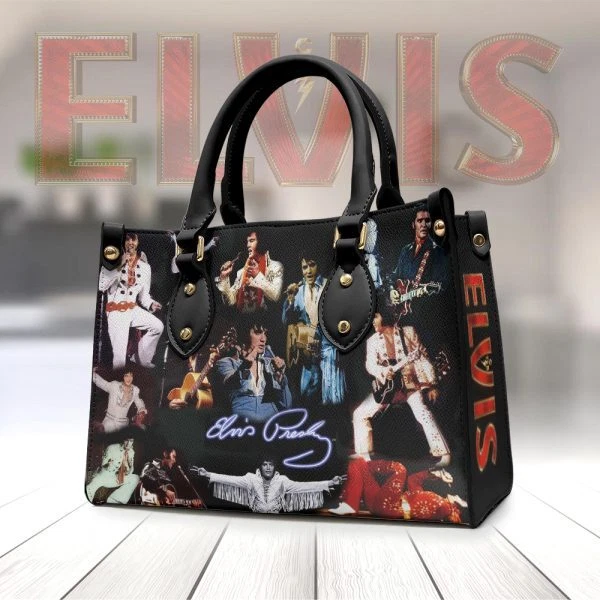 Elvis Presley Leather HandBag, Music Leather Handbag, gift for Fans