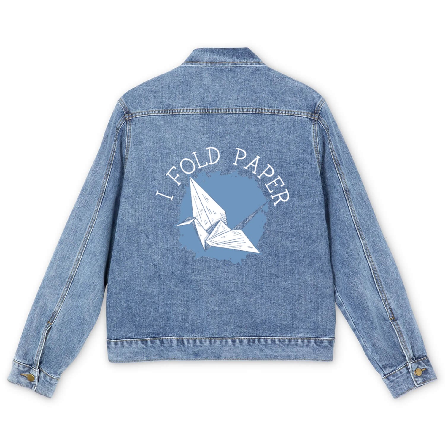 I Fold Paper Japanese Origami Master Paper Cranes Men's Denim Jackets
