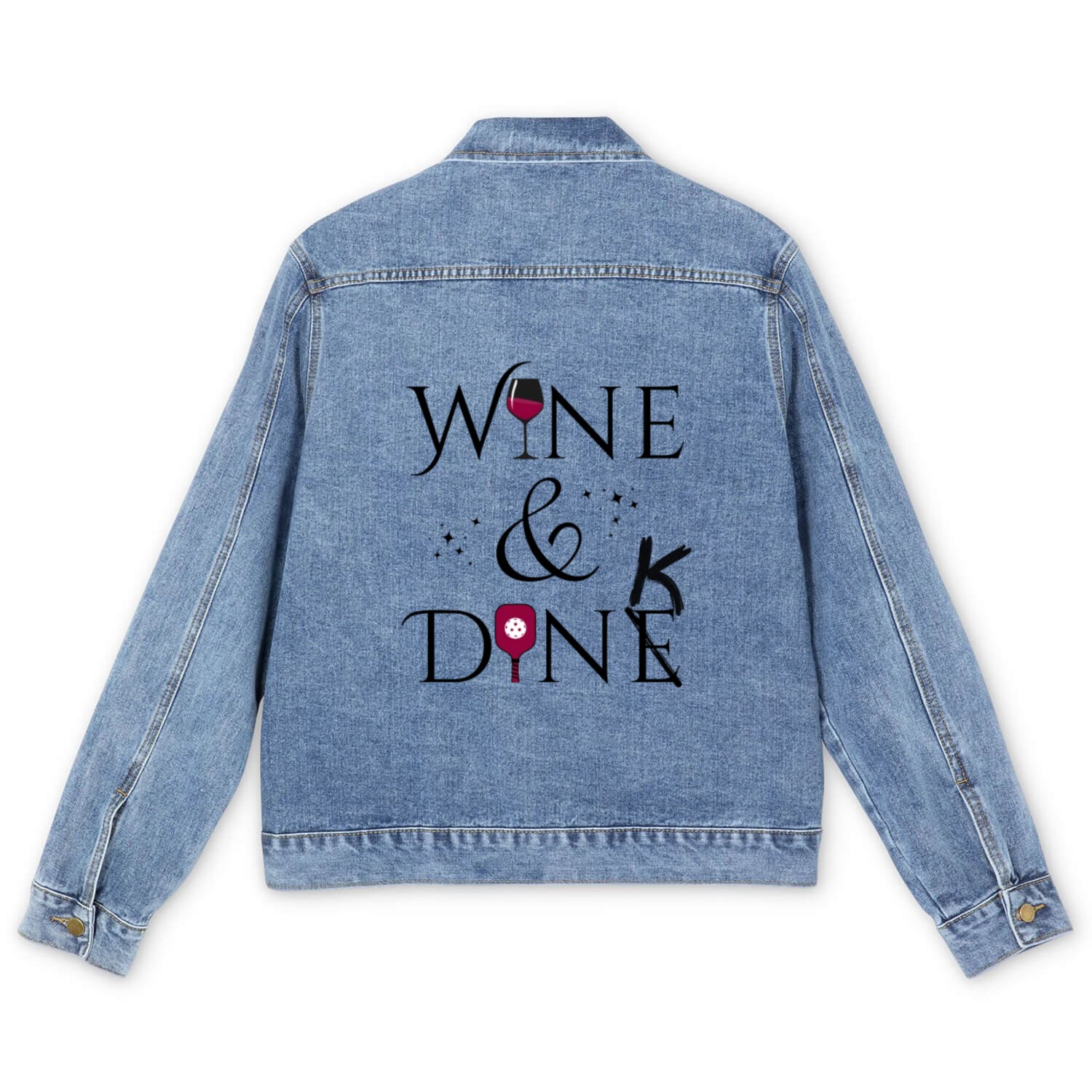 Wine & Dink Pickleball Men's Denim Jackets & Accessories Light