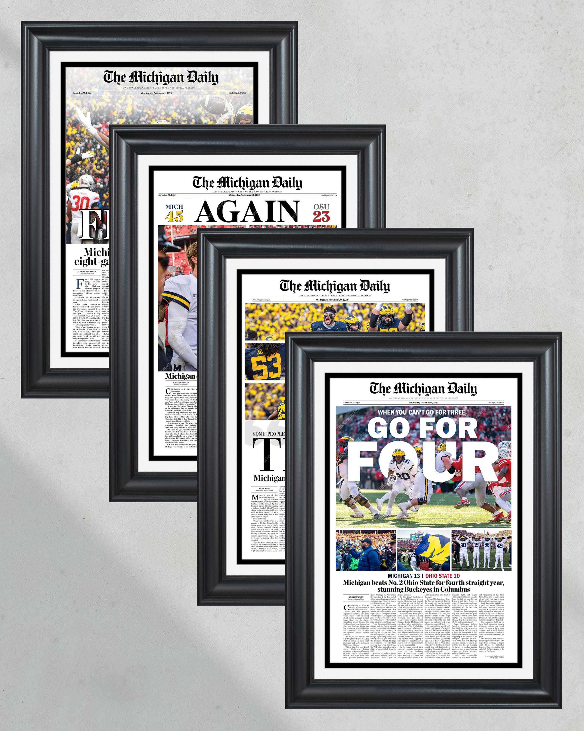 Michigan Wolverines OSU Rivalry Collector's Set (2021-2024) - Michigan Daily Poster