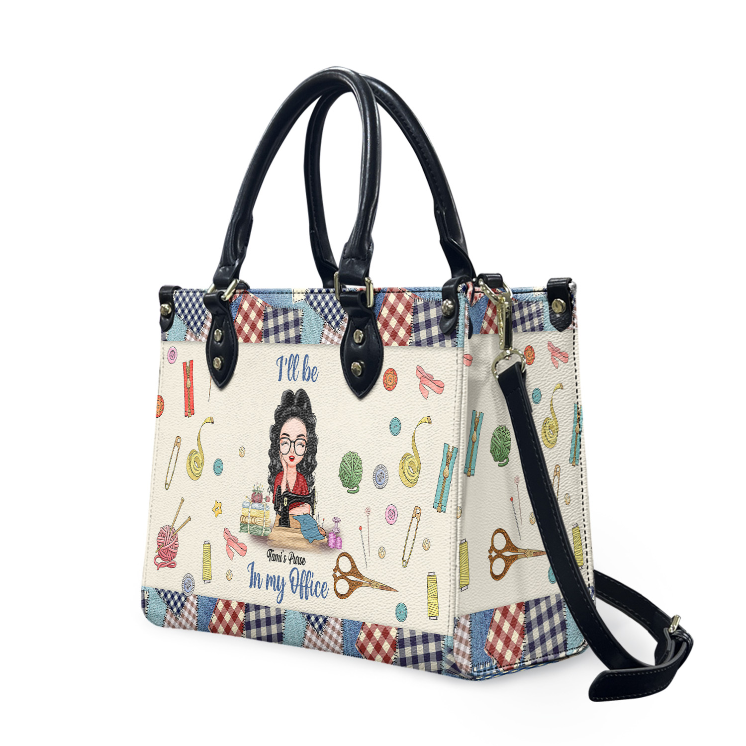 Personalized Leather Bag Gift For Sewing Lovers