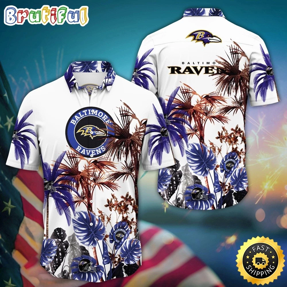 Baltimore Football Team Ravens Hawaiian Shirt, Gift For Fans