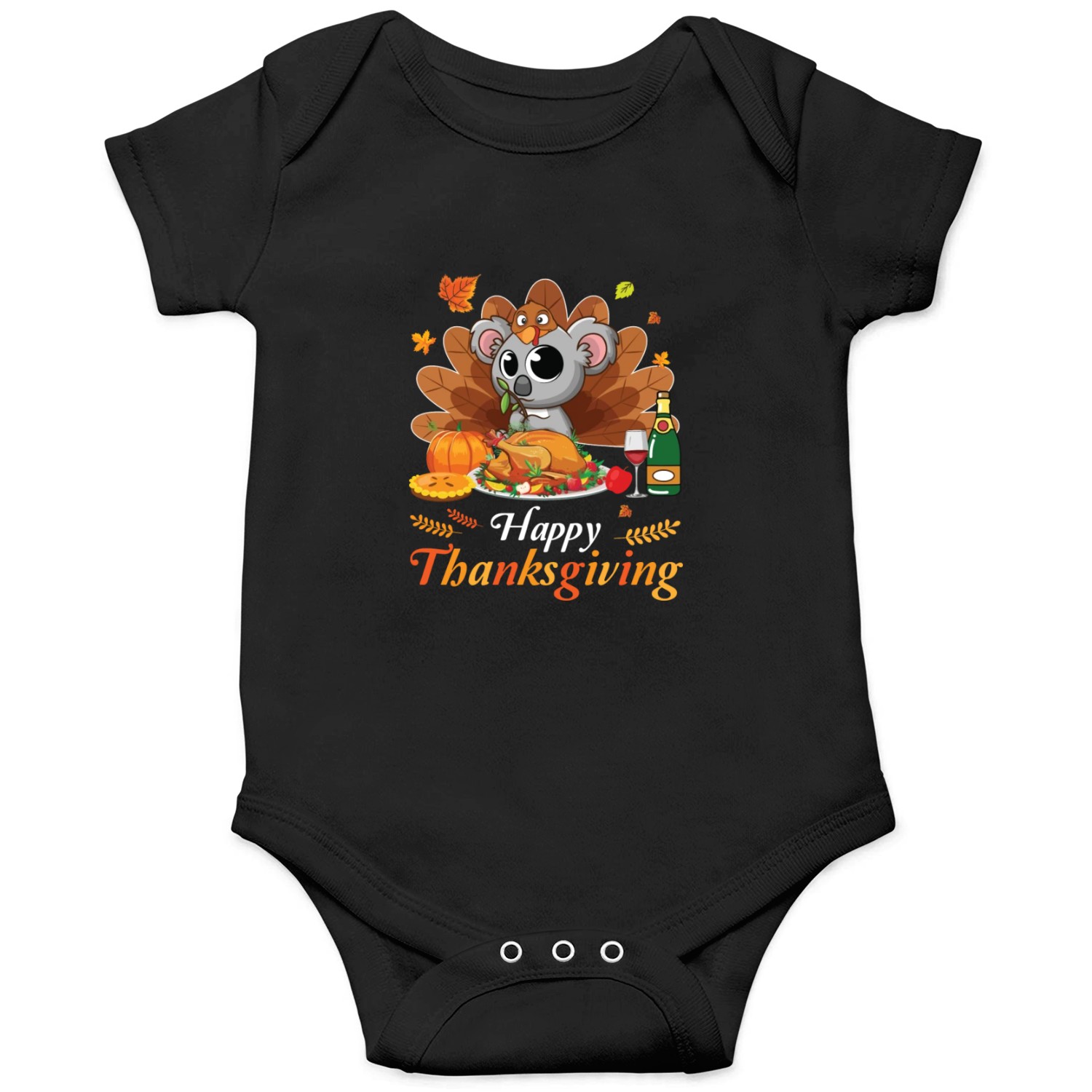 Koala Turkey Costume Wine Pie Pumpkin Happy Onesies