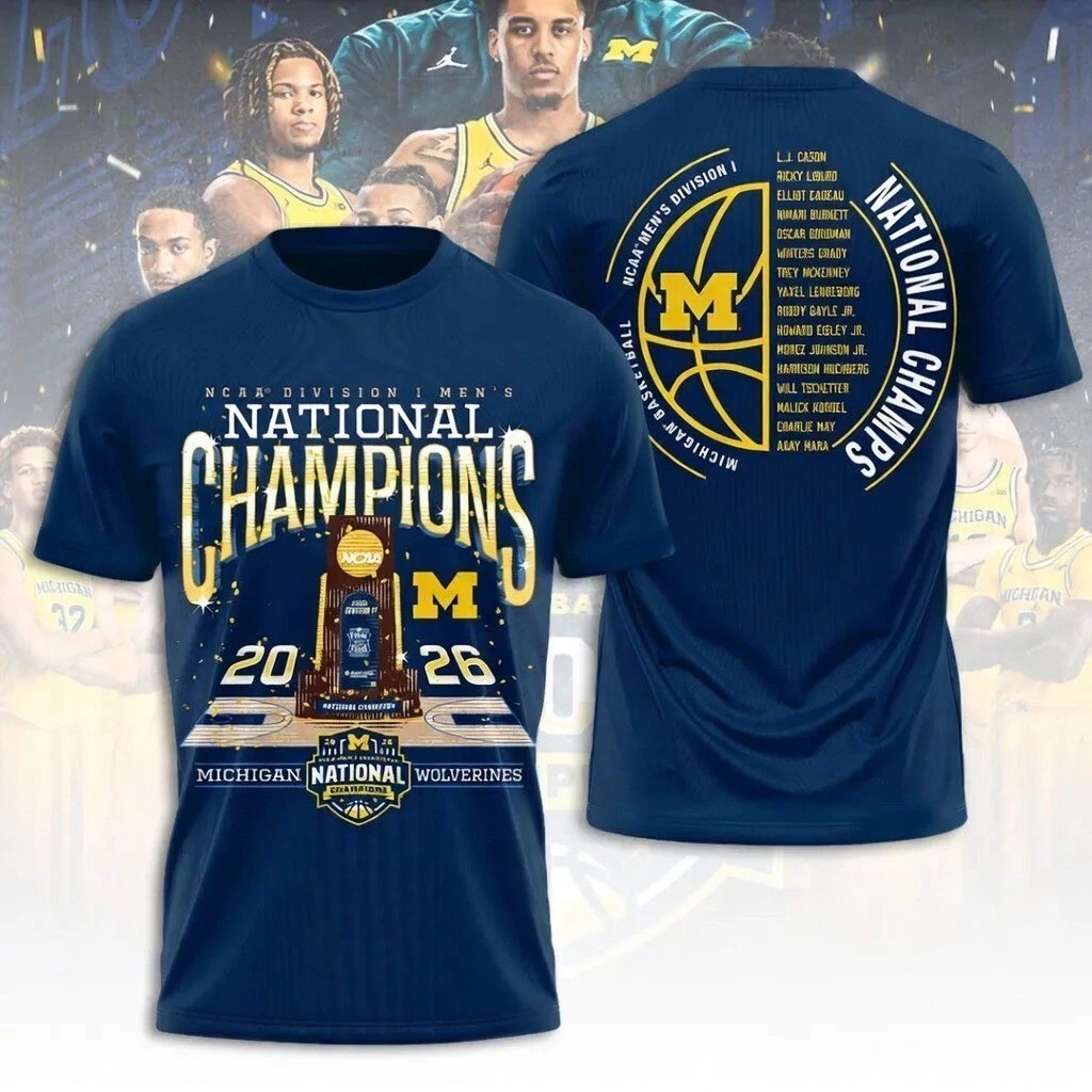 Michigan 2026 Champions Shirt Wolverines Basketball National Champions