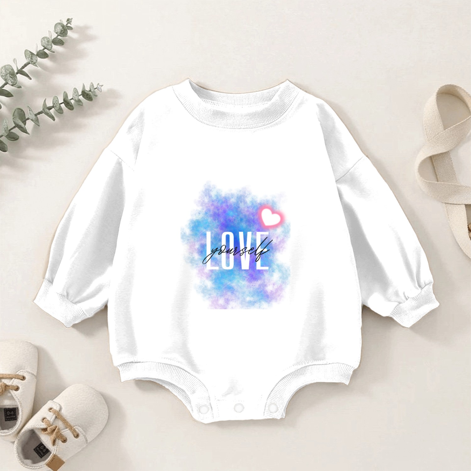 Love Yourself – Because You’re Worth it Baby Romper Sweatshirts