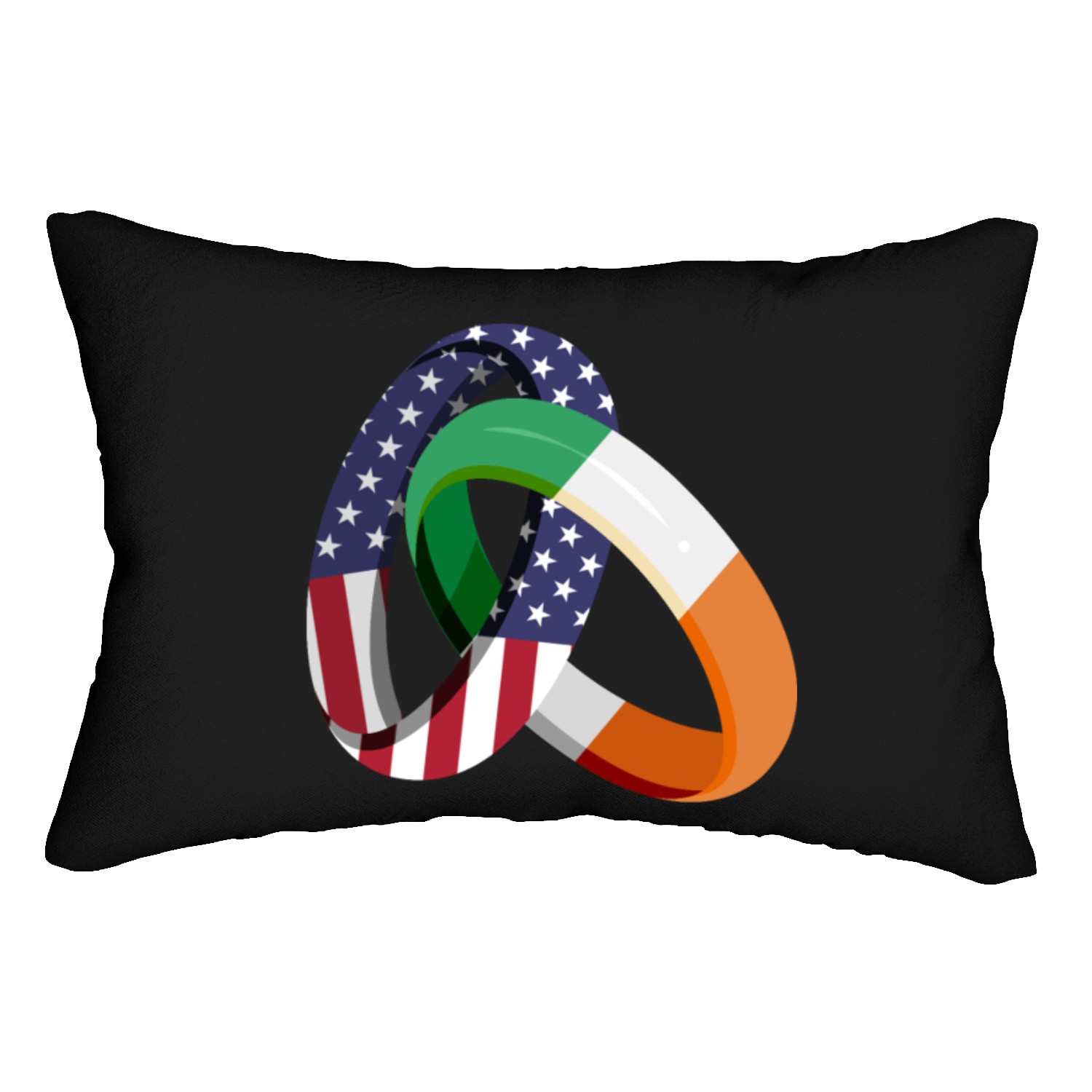 Ireland American Ring Heritage Flags Lumbar Pillows