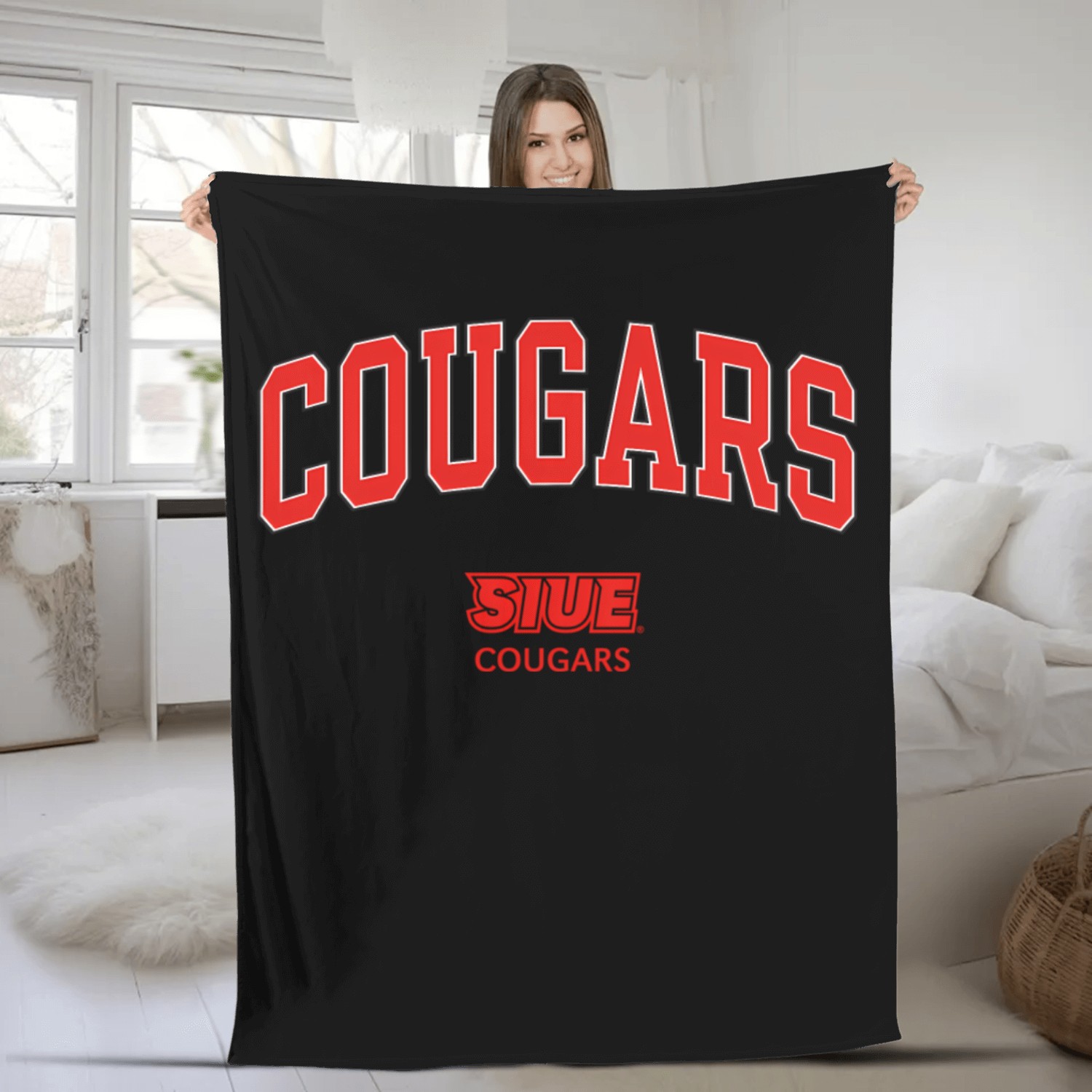 Southern Illinois Edwardsville Cougars Arch Fleece Blankets