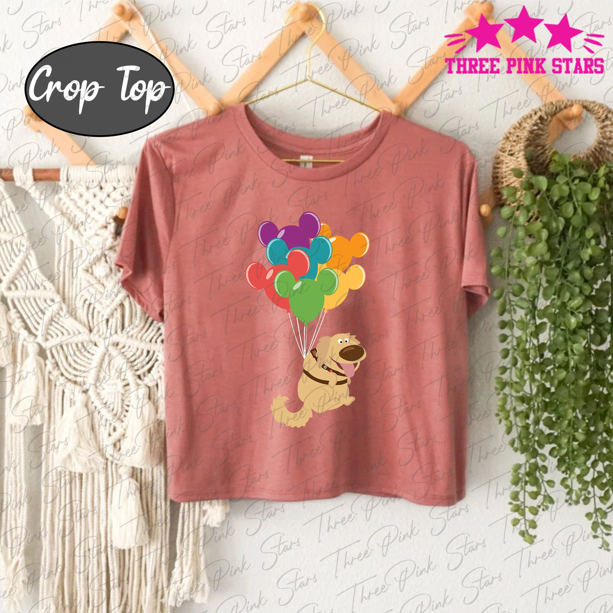 Dug Balloon Crop Top, Up Pixar Crop Top, Dug the Dog Crop Tee E4085