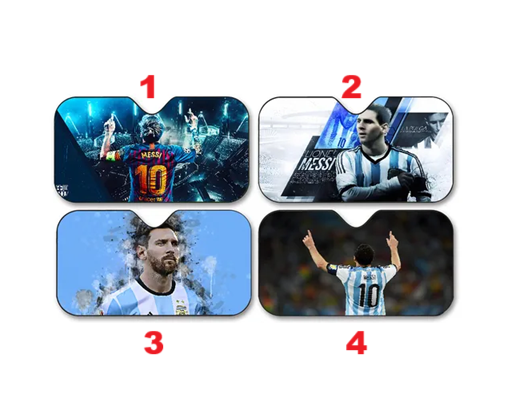 Football Superstar Messi Car Sunshade Umbrella - Front Windshield Thermal Insulation