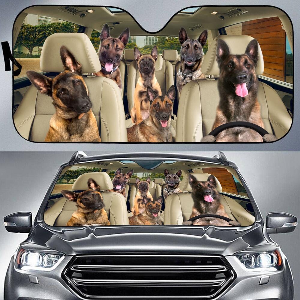 Malinois Car Sun Shade, Malinois Car Sunshade, Malinois Car Decoration
