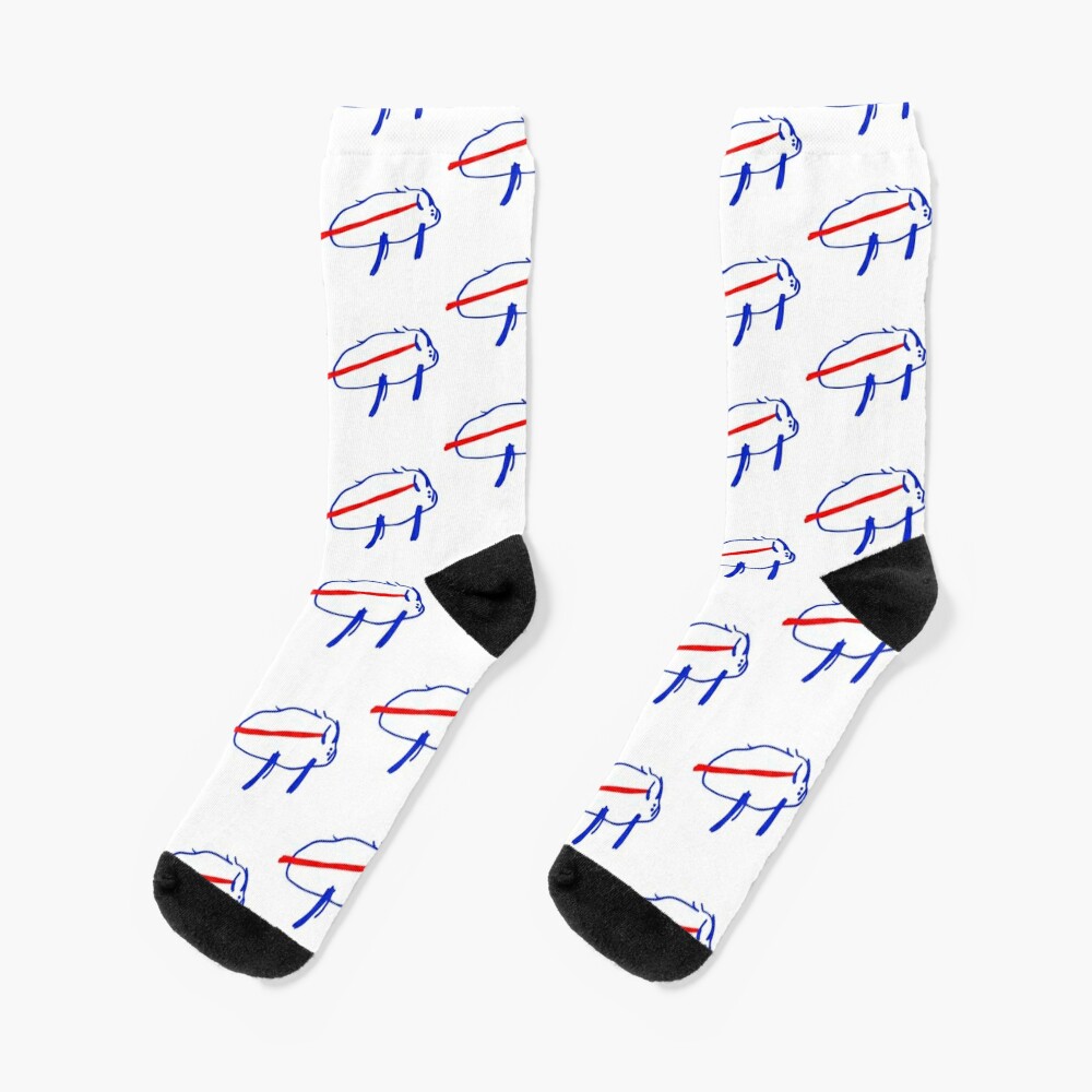 Josh Allen Potato Buffalo Drawing Socks