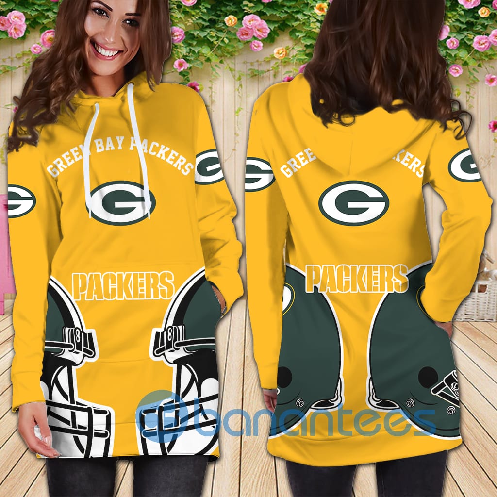 football Green Bay Packers Yellow Women Hoodie Dress