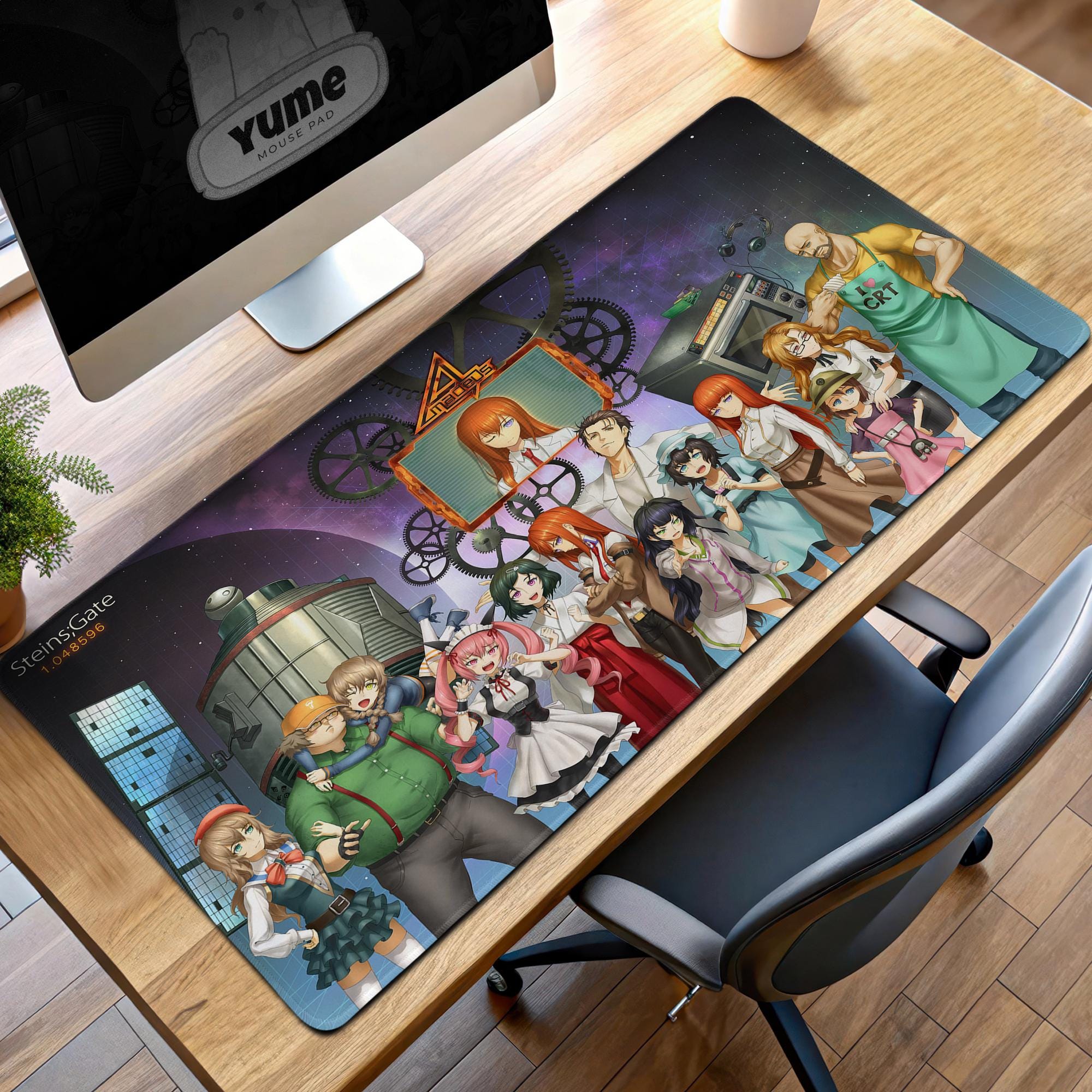 Steins;Gate Mouse Pad - Future Gadget Lab Desk Mat with Makise Kurisu and Lab Members Art