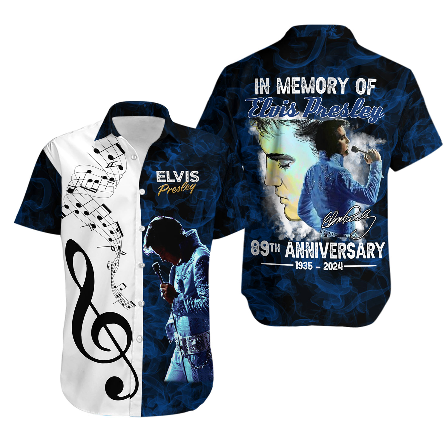 In Memory Of Elvis Presley 2024 3D Apparels hawaiian Shirt