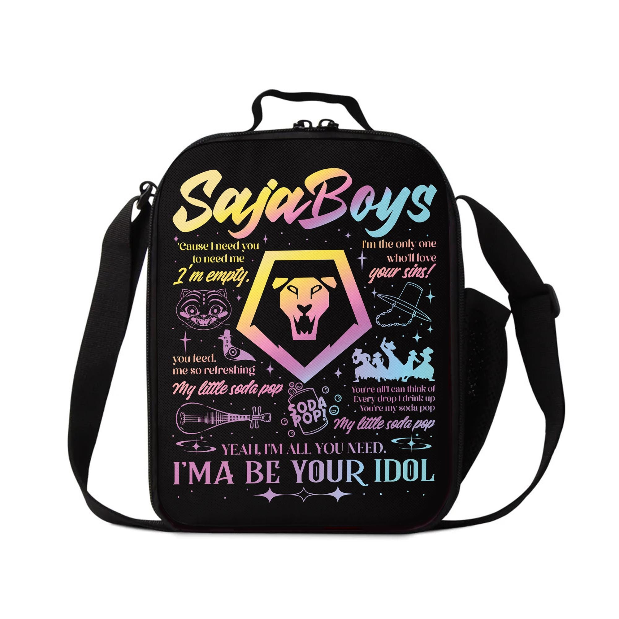 Kpop Demon Hunters Fan Lunch Bag, Huntrix Girl Lunch Bag, Saja Boys Fan Gift, Kpop Idol Group Merchandise for Kids