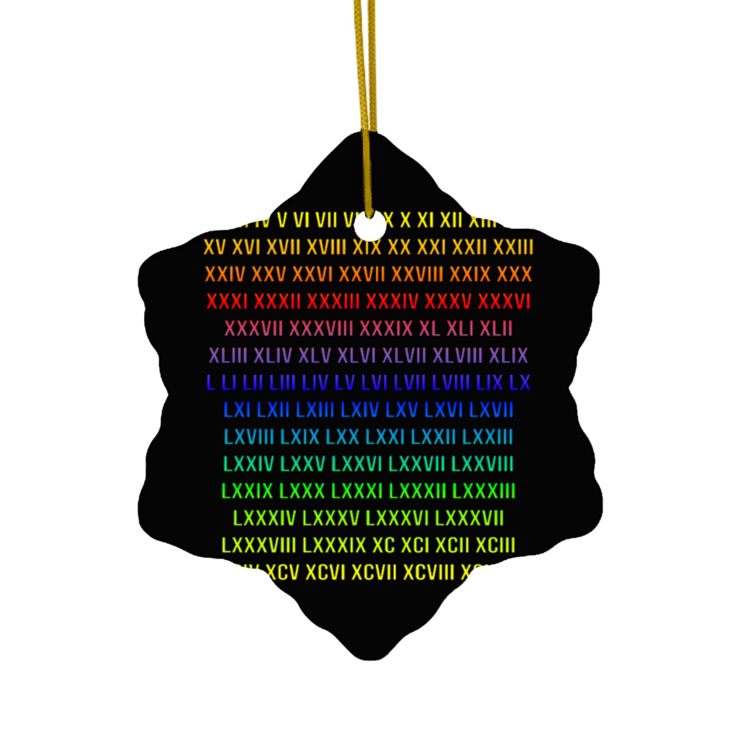 Latin Numbers - 7Color Ceramic Ornaments