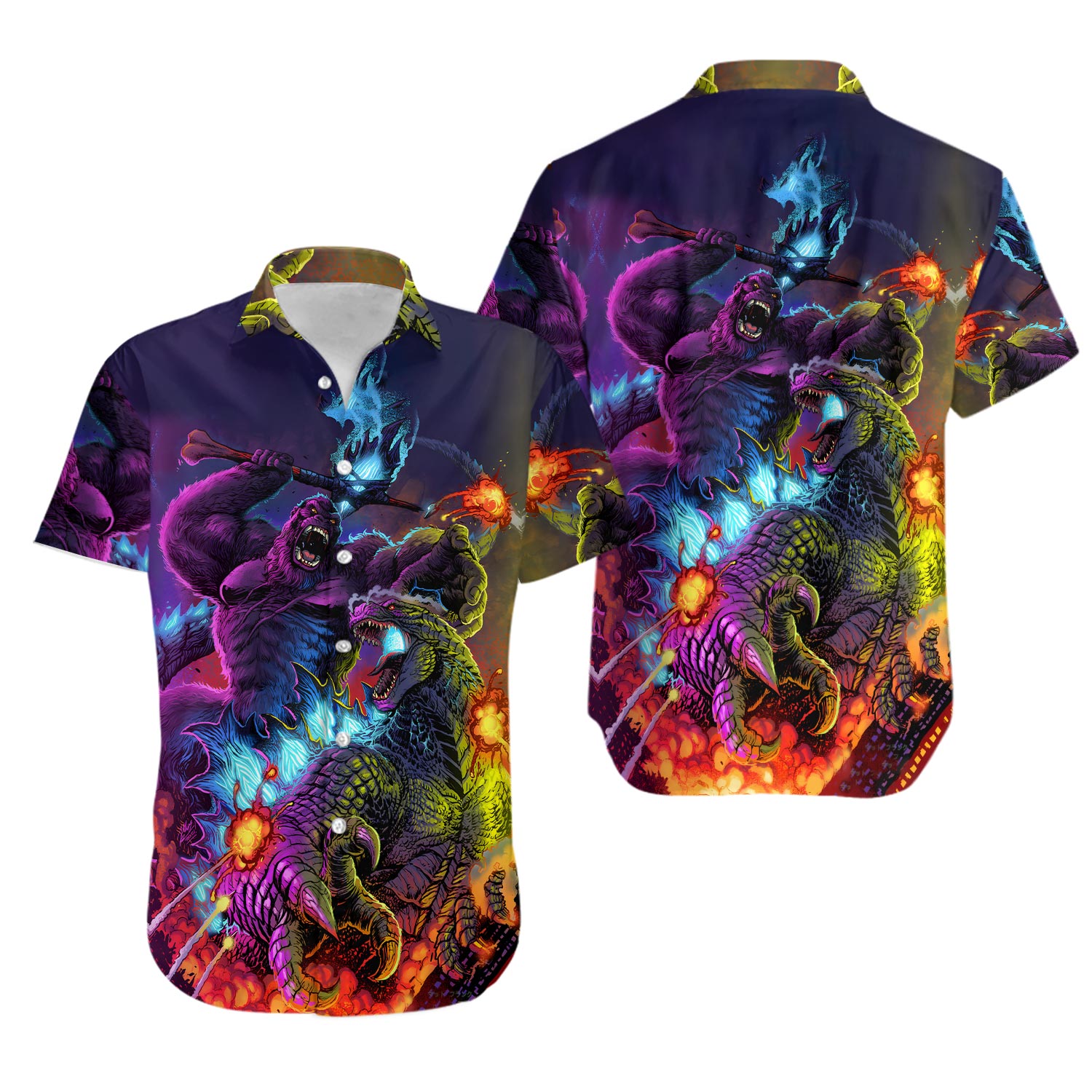 god zilla VS. Kong Hawaiian Shirt For Fan, Gift For Men And Women