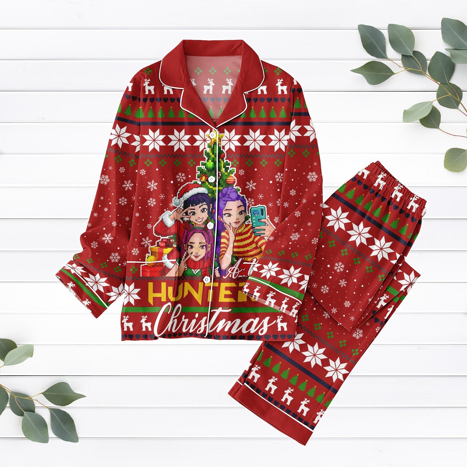 Rumi Mira Zoey Pajamas Set, Kpop Girl Christmas Pajamas, A Merry Hunters Christmas, Demon Hunter Merch, Kpop Fan Gift, Music Pajamas