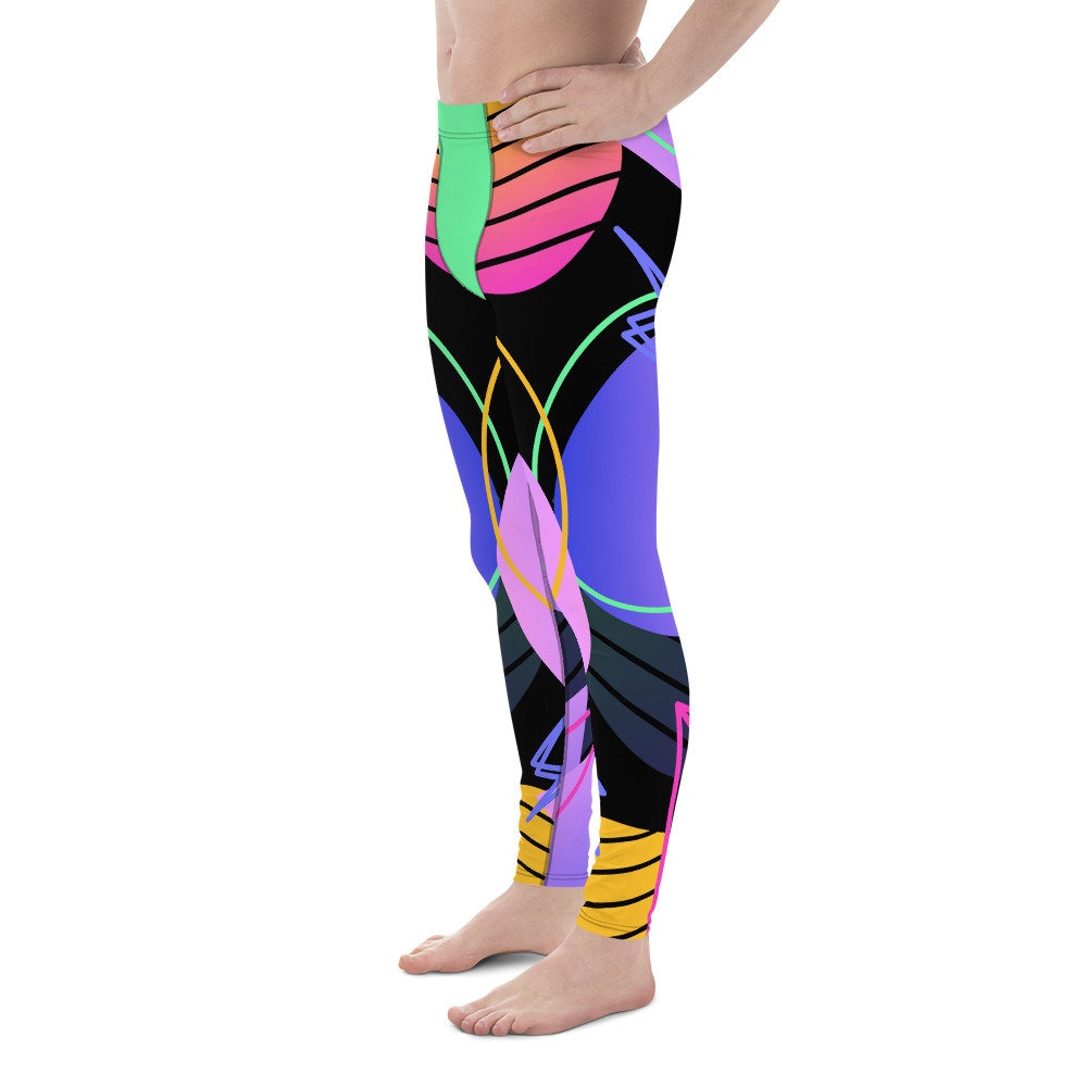 Rad 80s Neon Pattern Men's Leggings