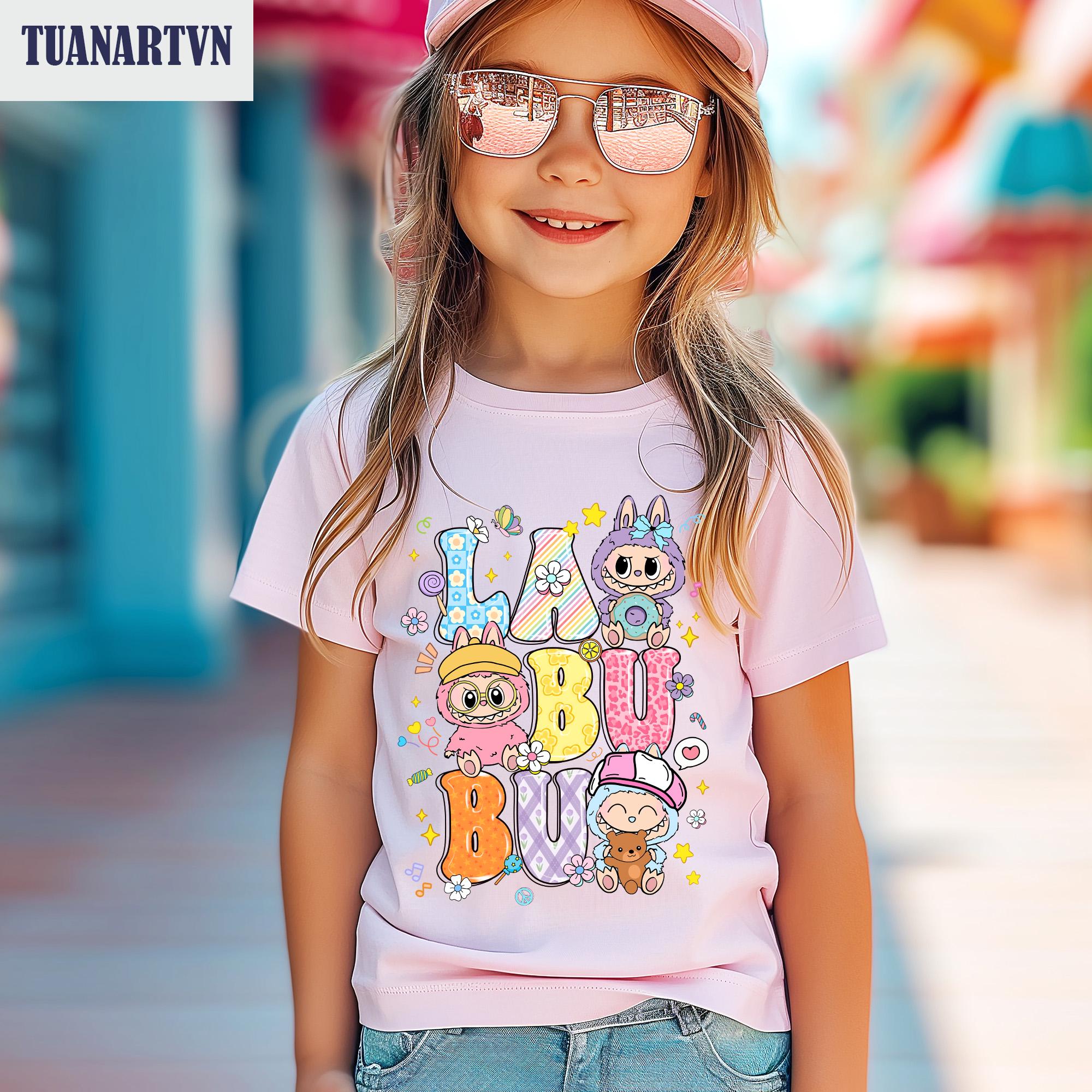 Labubu Monsters Inspired Colorful Kids T-shirt, Labubu Youth Shirt, Trendy Girls Tee, Trendy Doll Gift, Trendy Cartoon Character Youth Shirt